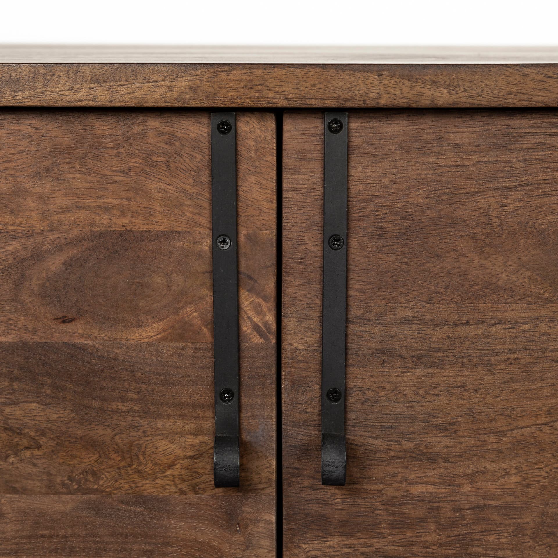 Glenn VI 71.5x18 Dark Brown Wood Frame w/ Black Iron Accent, 6 Drawer, 2 Door Cabinet Sideboard — product photograph