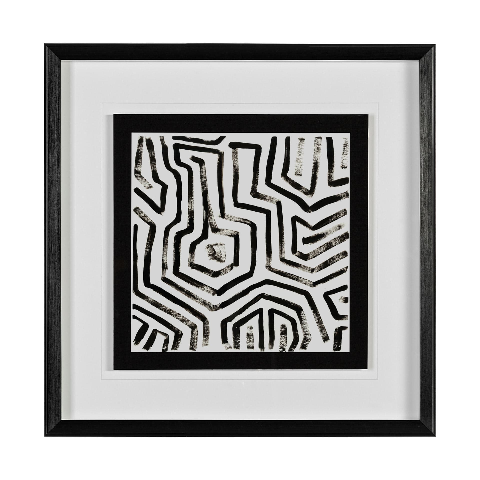 Mixed Signals V by June Erica Vess a Hand Embellished Textured Framed Art Print Matted under Glass — product photograph
