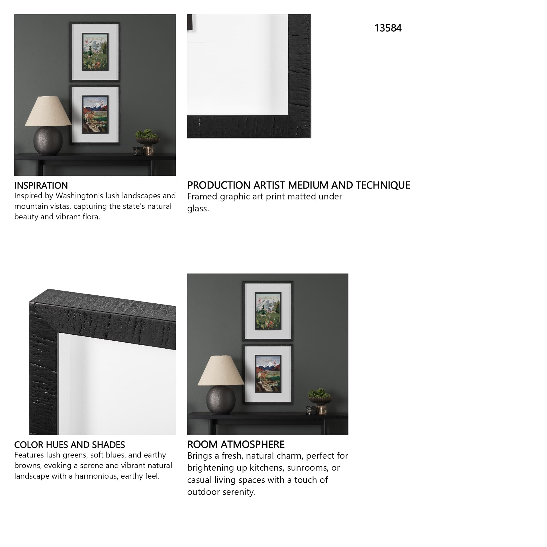 Washington Go USA (M) by Mercana Studio a Framed Art Print Matted under Glass — in a styled room