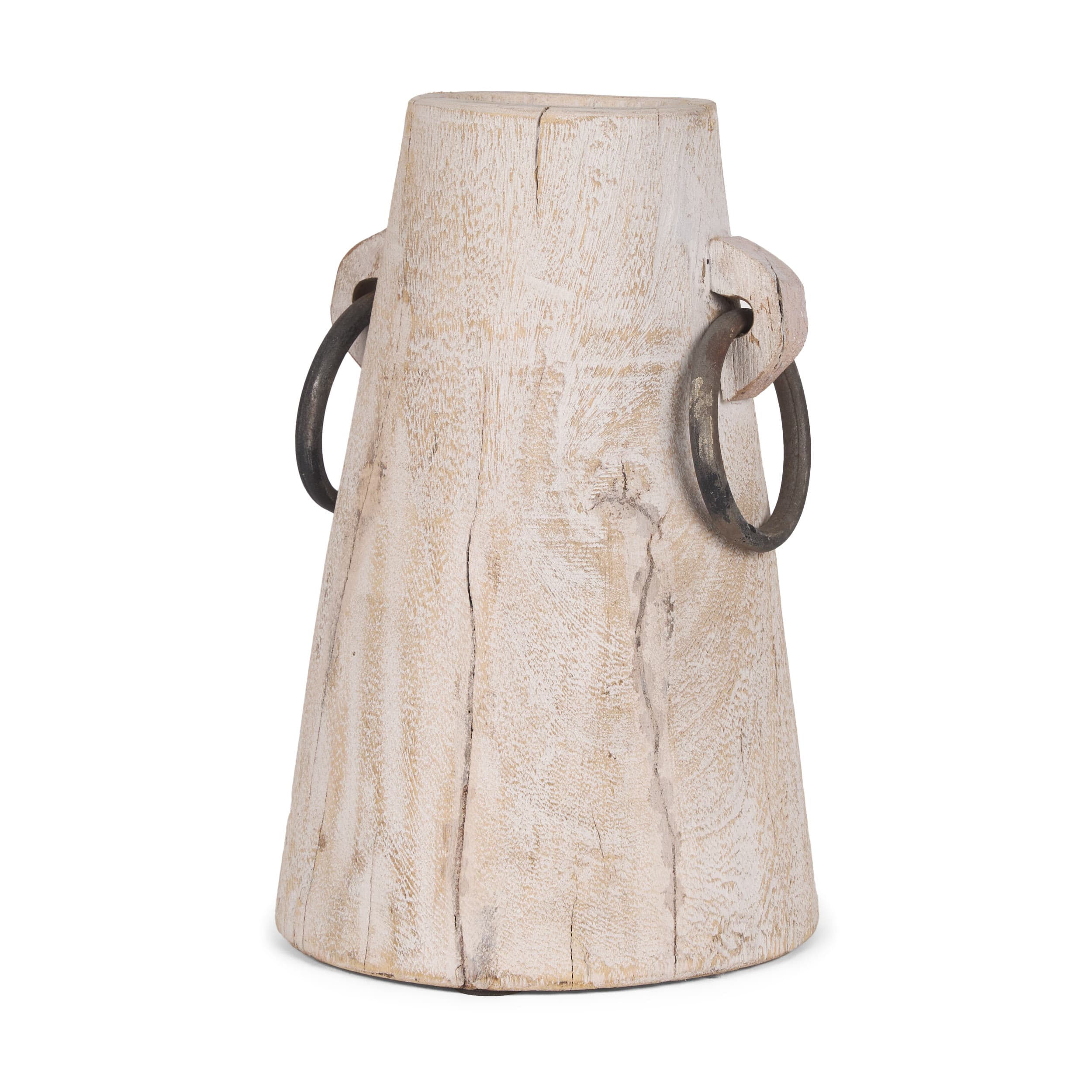 Monique Large Light Brown w/ Handles Wood Pot — product photograph
