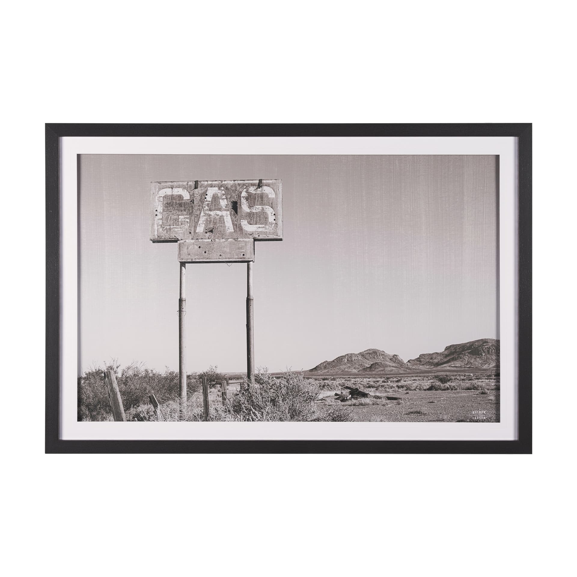 Southwest Gas Station by Nathan Larson a Hand Embellished Framed Photo Art Print Matted under Glass — product photograph