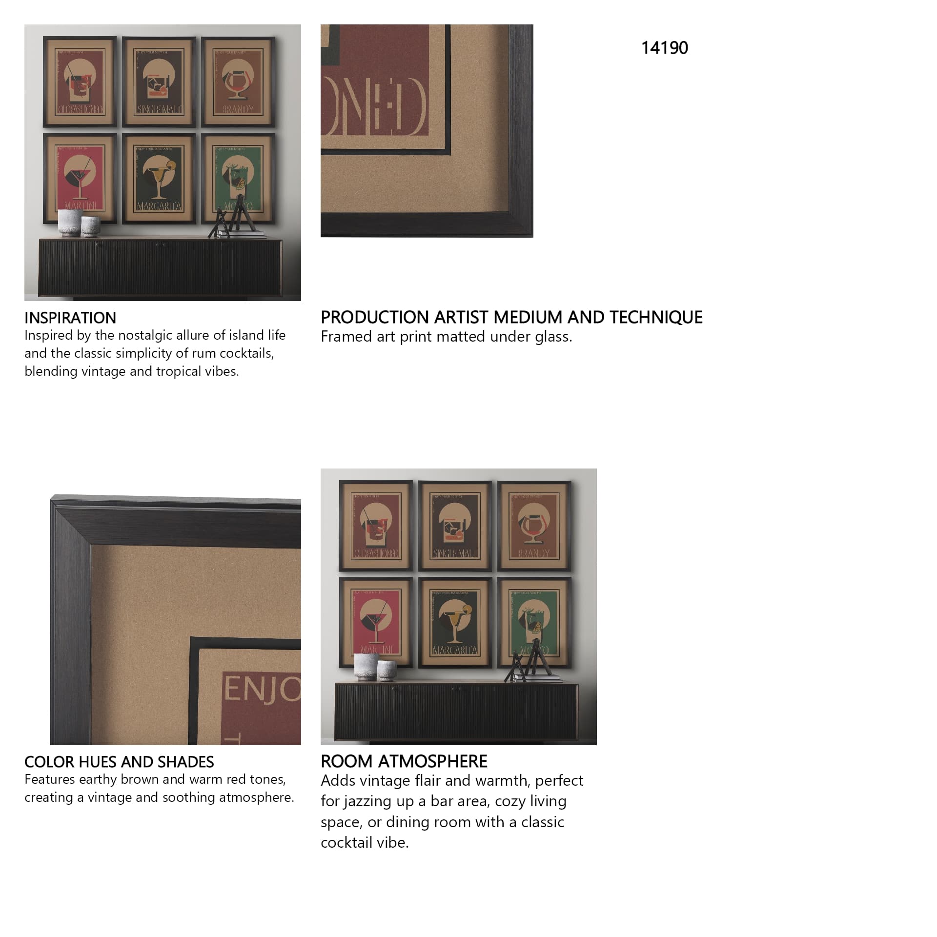 Rum by Simeng a Framed Art Print Matted under Glass — in a styled room