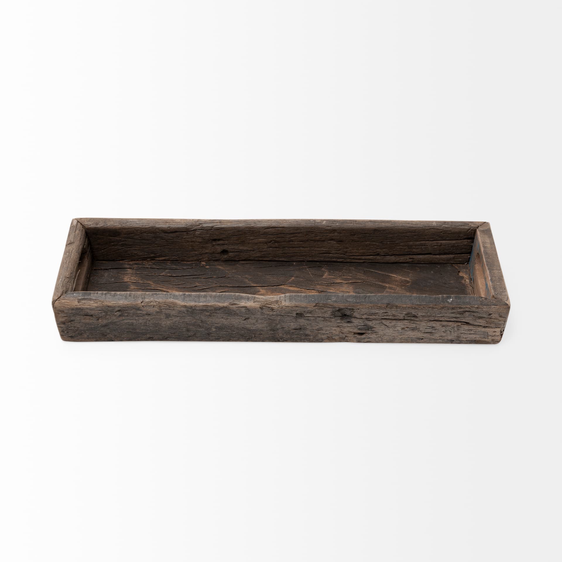 Vernon (Small) 24L x 7W Brown Reclaimed Wood Tray — product photograph