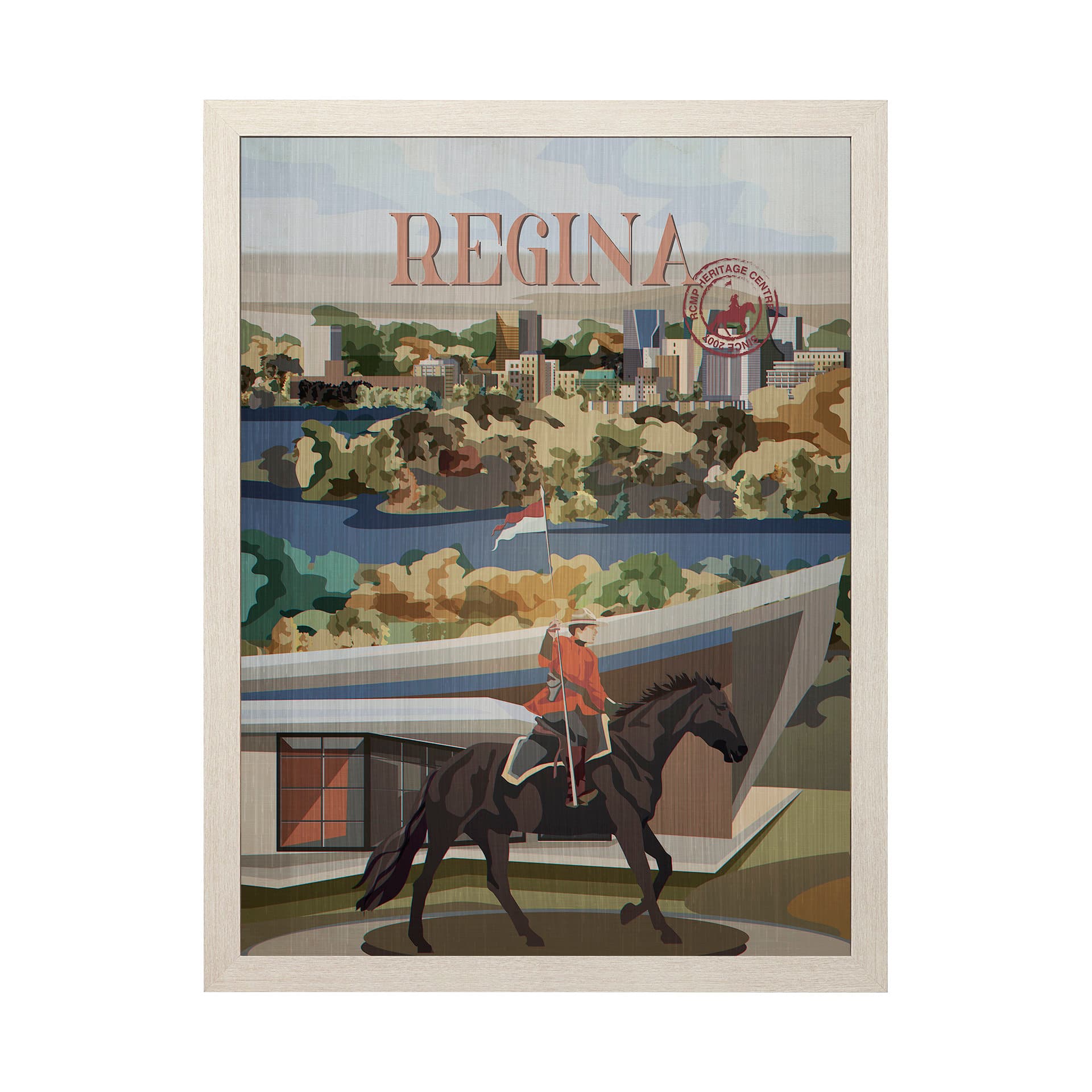 Regina Go Canada (L) by Mercana Studio a Hand Embellished Decograph Framed Art Print — product photograph