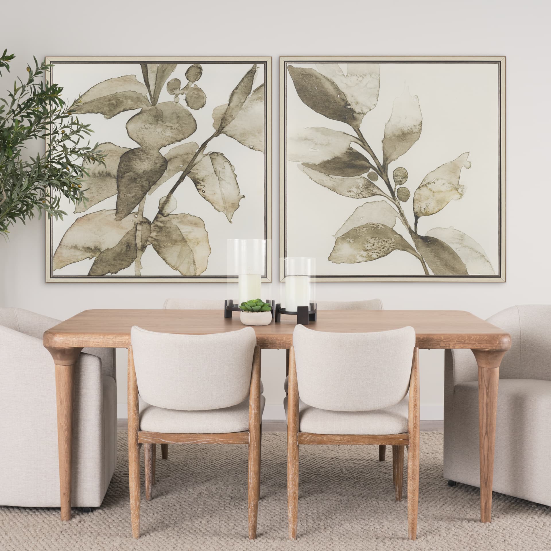 Cornus Alba I by Mercana Studio Hand-Embellished Textured Framed Canvas Artwork — in a styled room