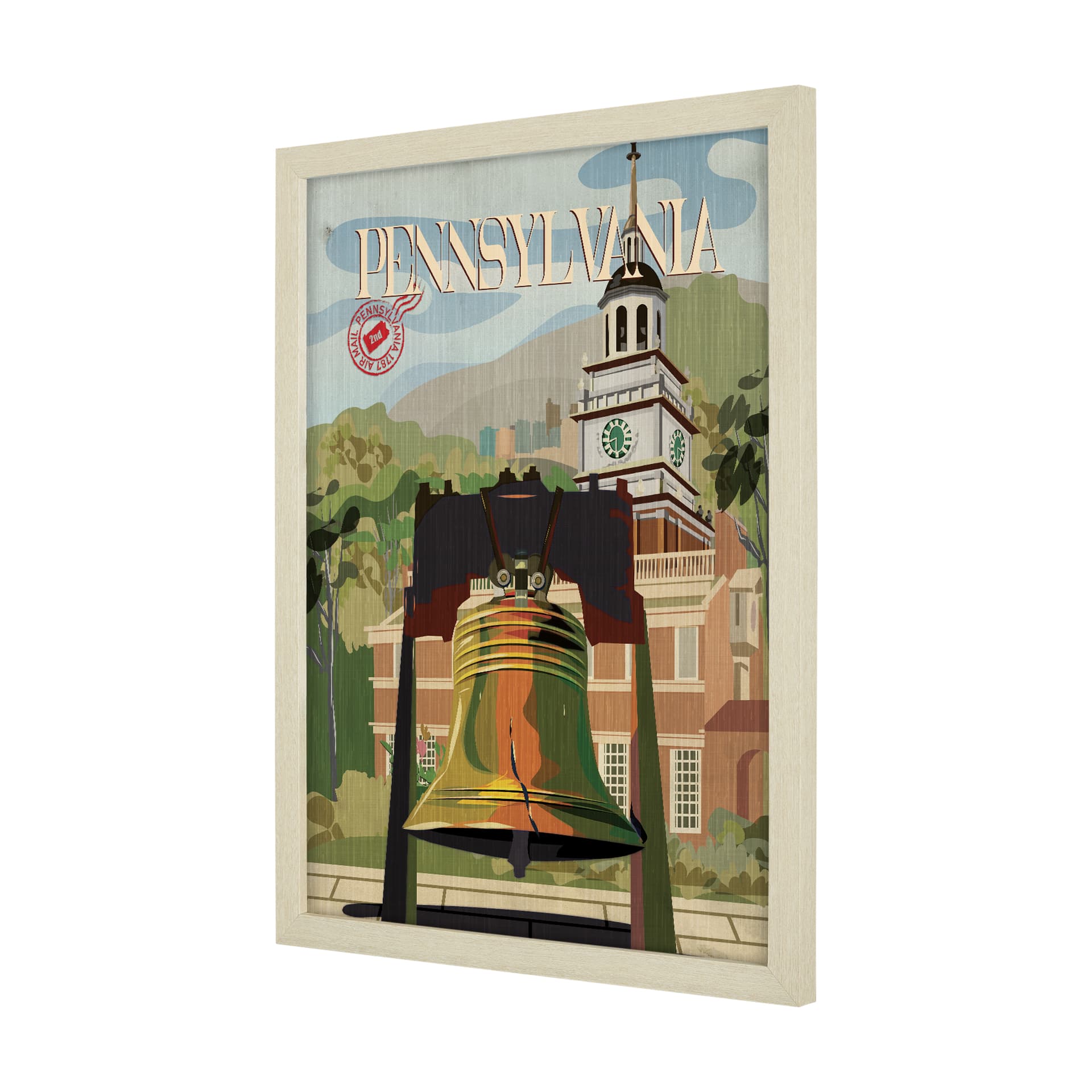 Pennsylvania Go USA (L) by Mercana Studio a Hand Embellished Decograph Framed Art Print — product photograph
