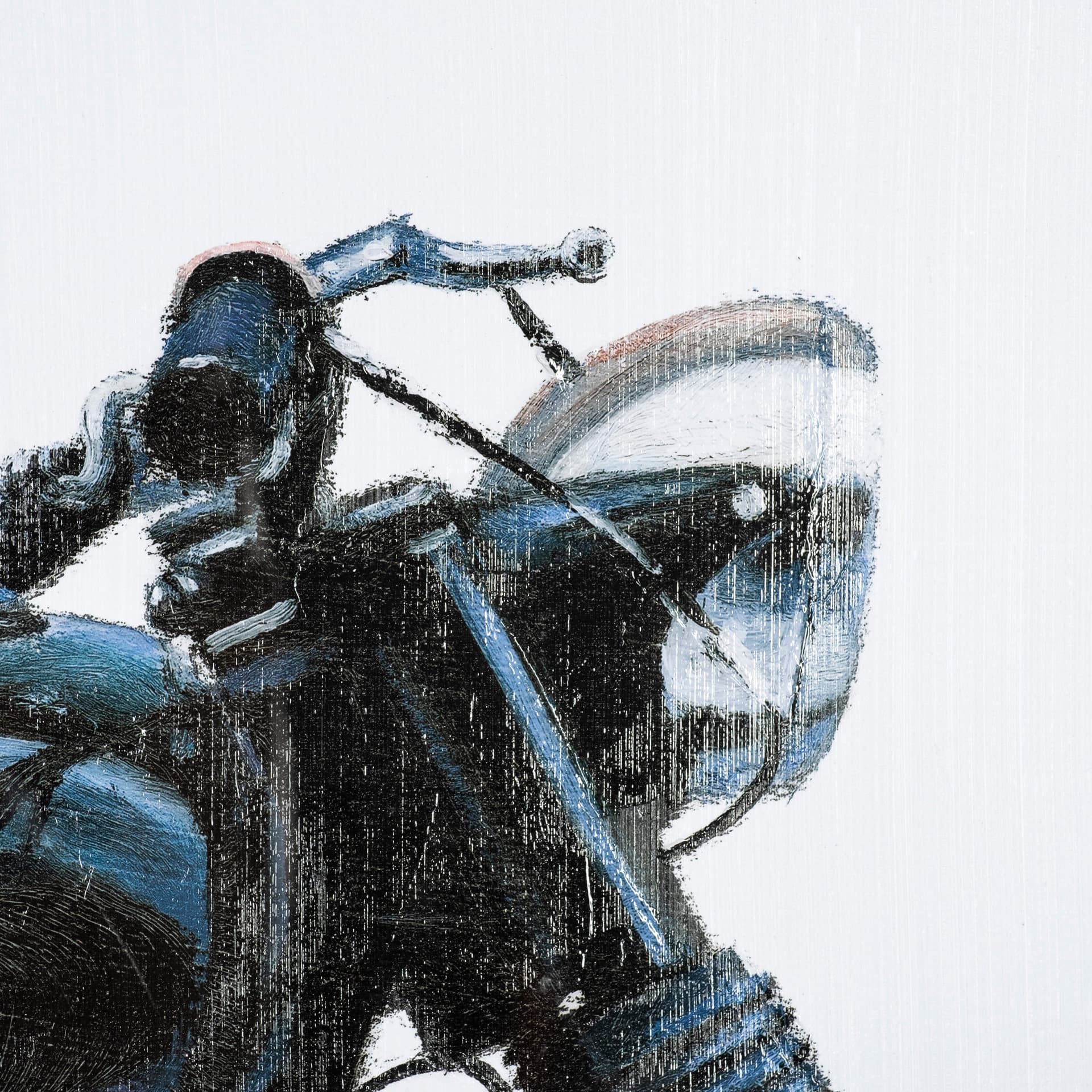 Lets Roll White I by James Wiens a Hand Embellished Textured Framed Art Print Matted under Glass — product photograph