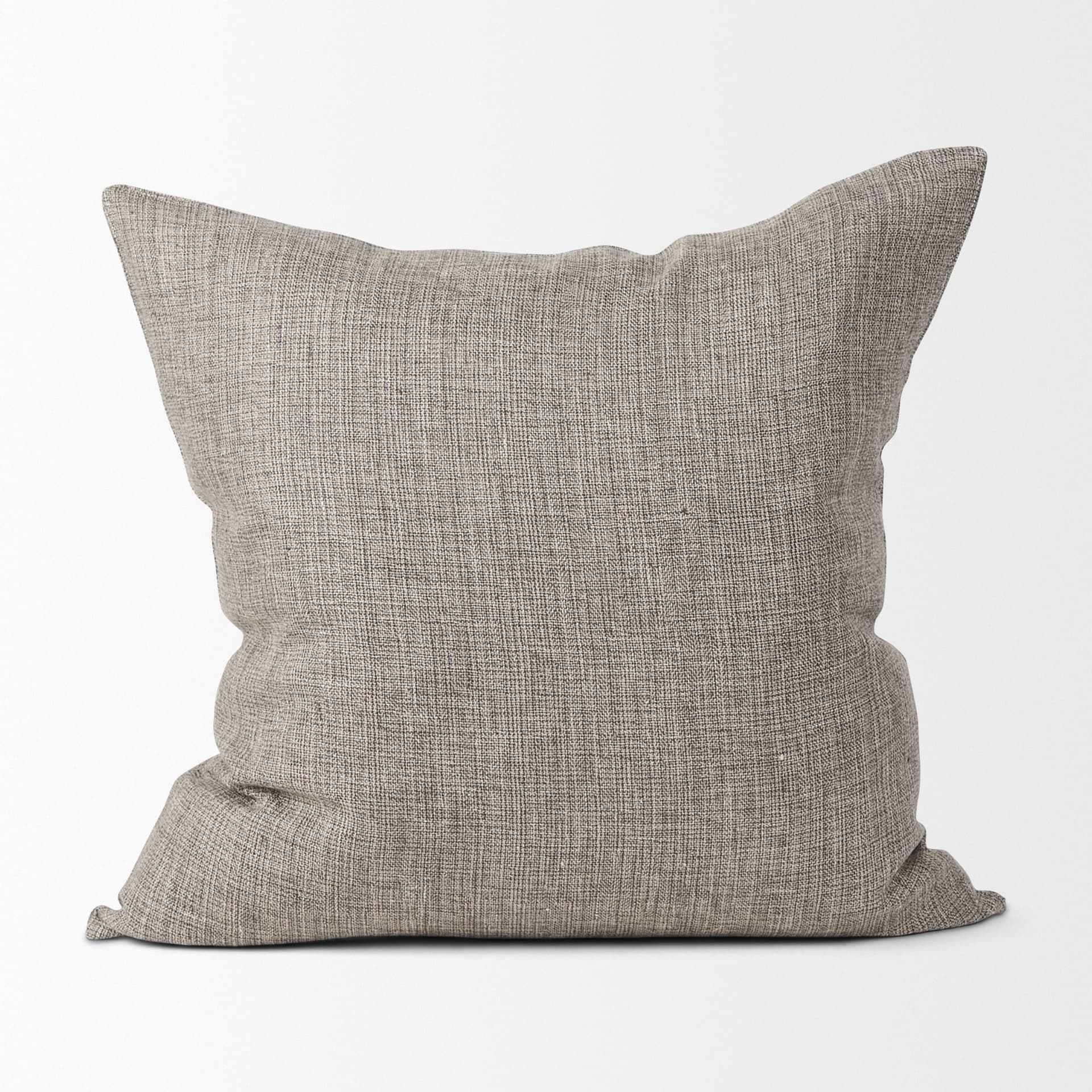 Jacklyn 22x22 Grey Linen Square Decorative Pillow Cover w/Down Filler — product photograph