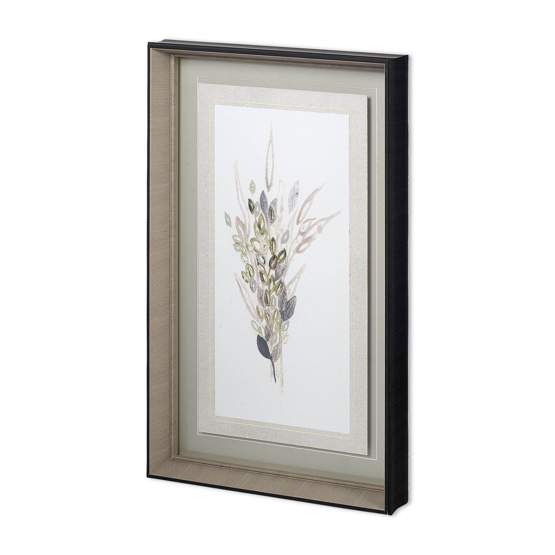 Botanica Whimsy I by June Erica Vess a Hand Embellished Textured Framed Art Print Matted under Glass — product photograph