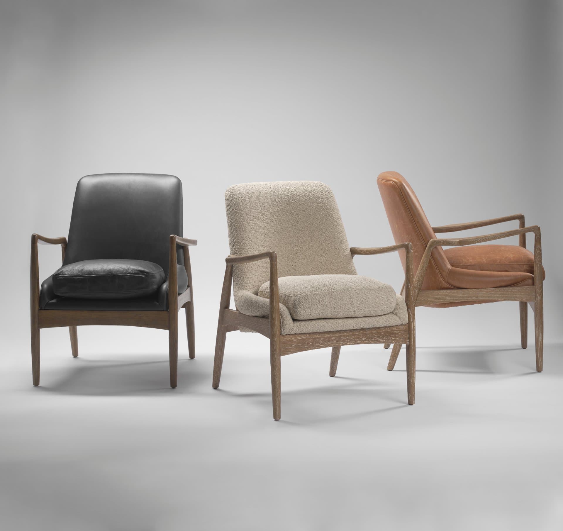 Westan Cognac Faux Leather W/Medium Brown Wood Accent Chair — in a styled room