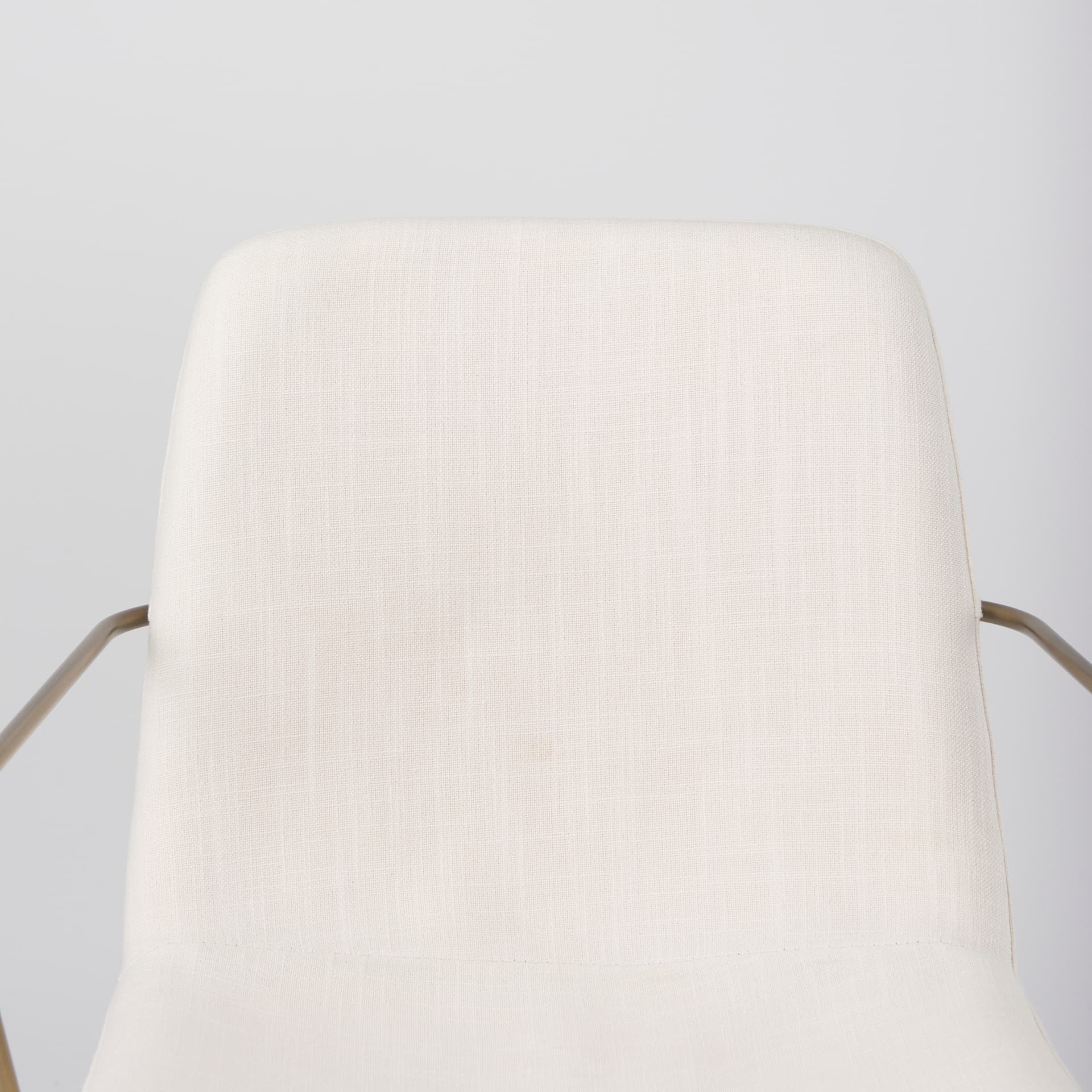 Sawyer Solid Back Dining Side Chair | Cream Fabric w/ Gold Metal — product photograph