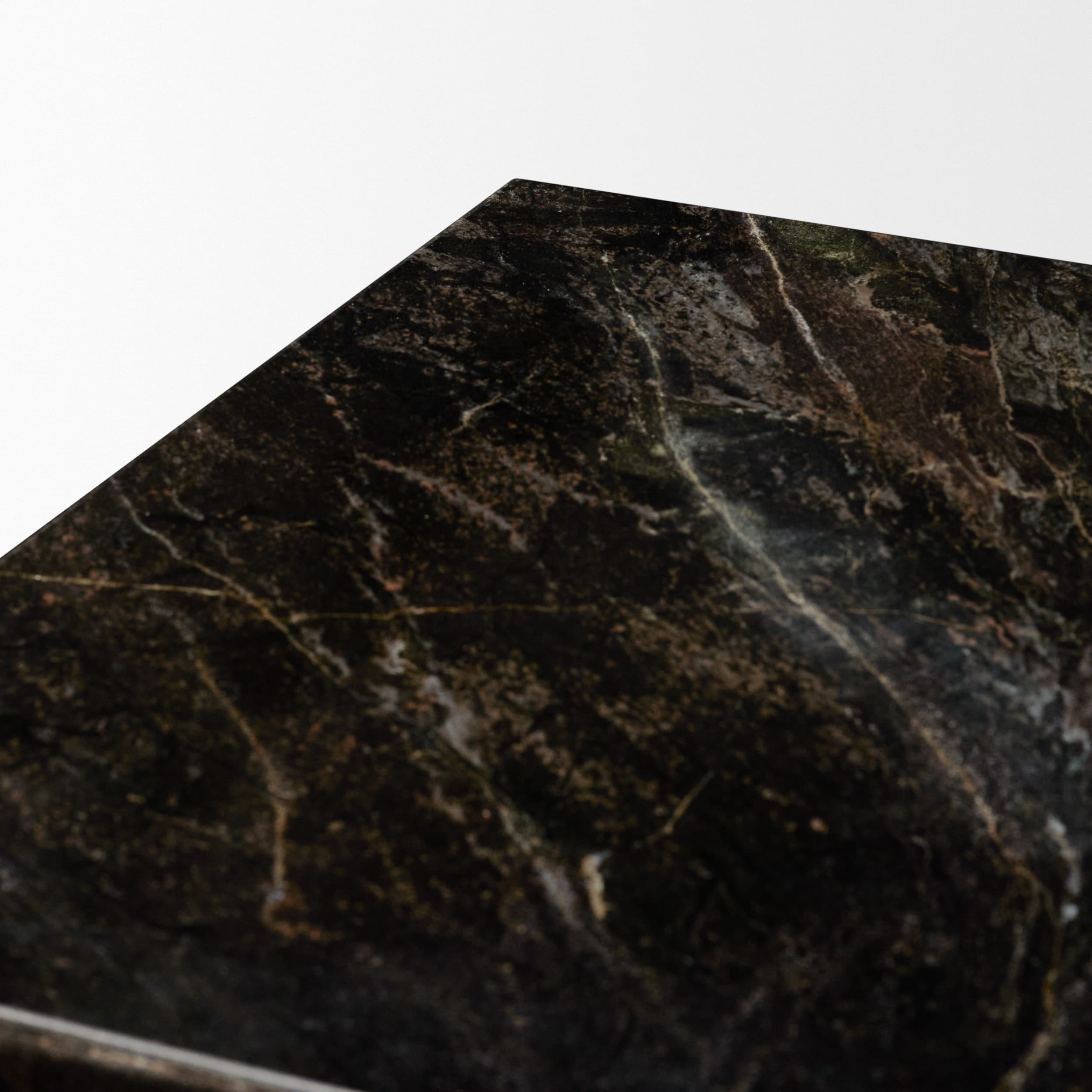 Quadra 20" Solid Black Marble Square Coffee Table — product photograph