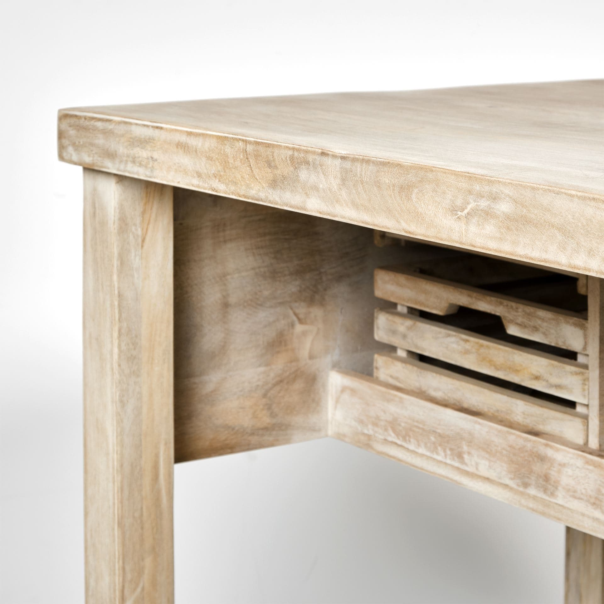 Columbia 62L x 28W x 36H I Light Brown Body w/ Black Iron Knobs Rolling Kitchen Island — product photograph