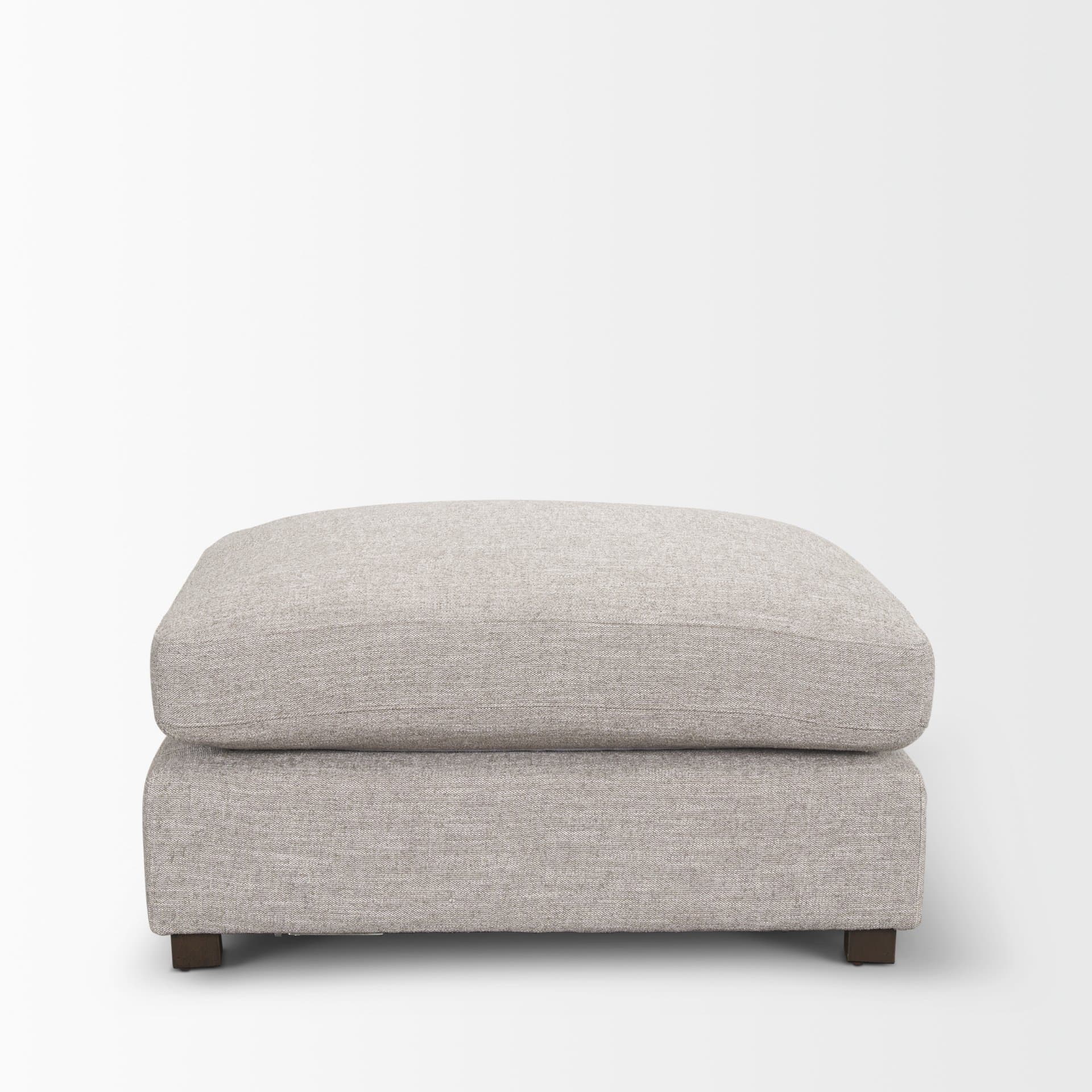 Halston Large Ottoman Light Gray Performance Fabric — product photograph