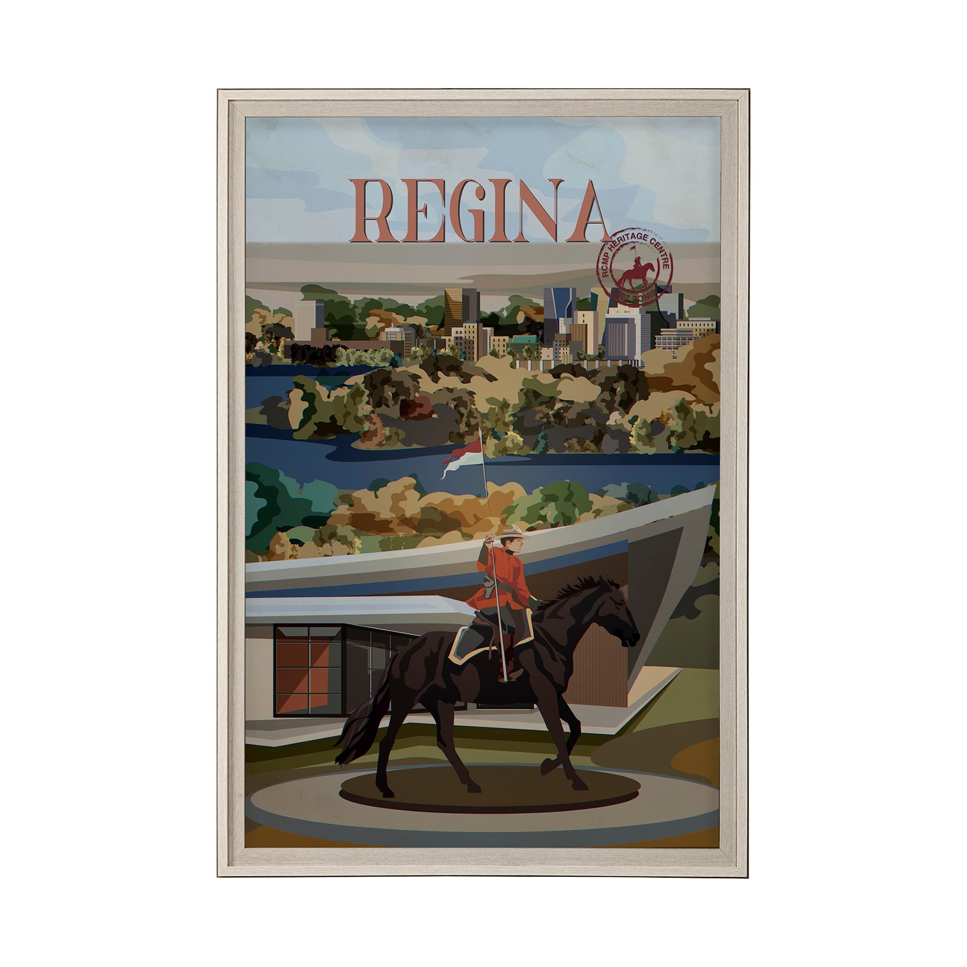 Regina Go Canada (XL) by Mercana Studio a Hand Embellished Decograph Framed Art Print under Glass — product photograph
