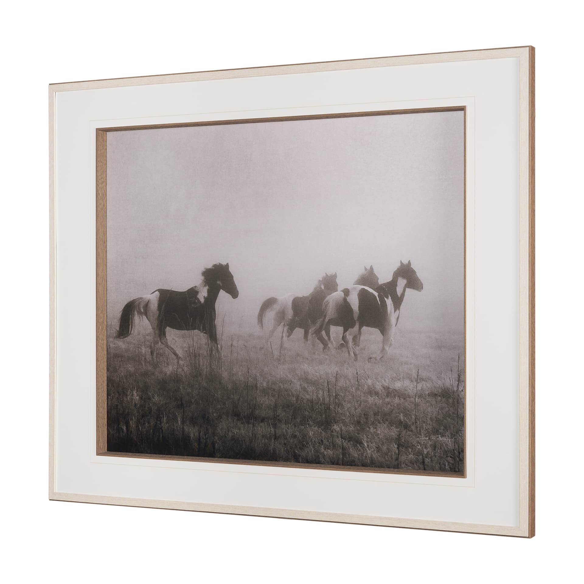 Painted Horses on the Run by Debra Van Swearingen a Hand Embellished Framed Photo Art Print Matted u — product photograph