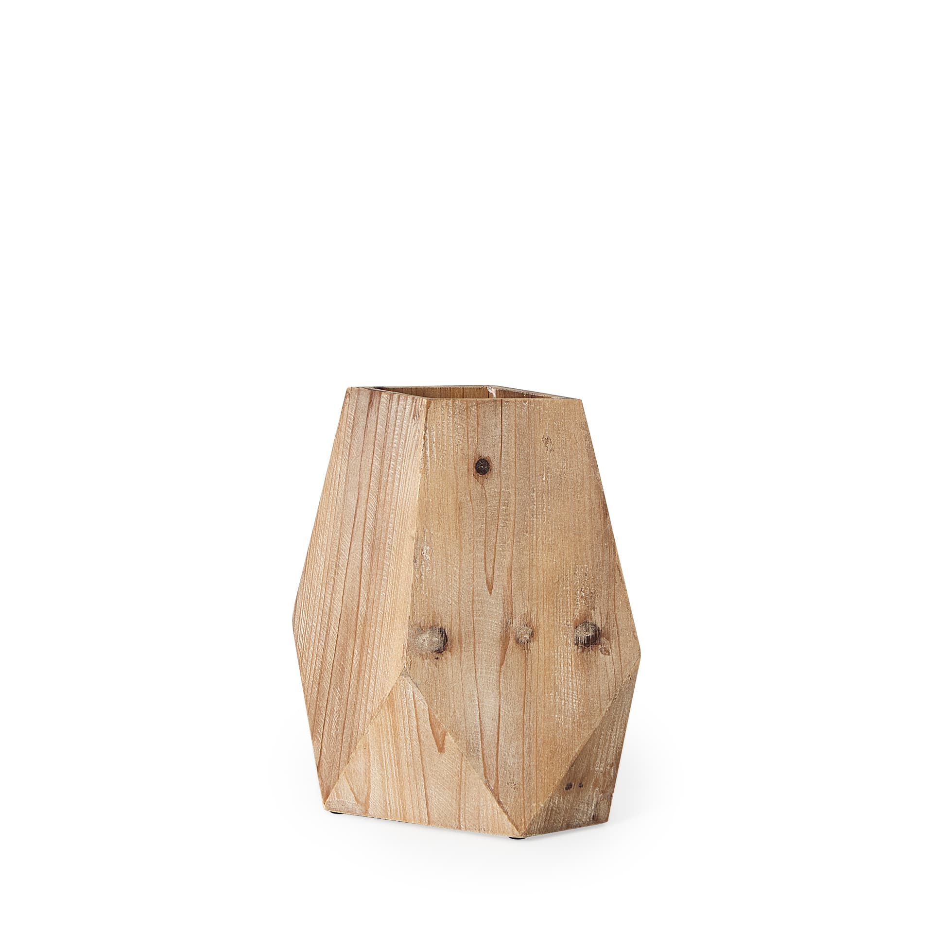 Allen III Tall Natural Wooden Base Oval Vase — product photograph