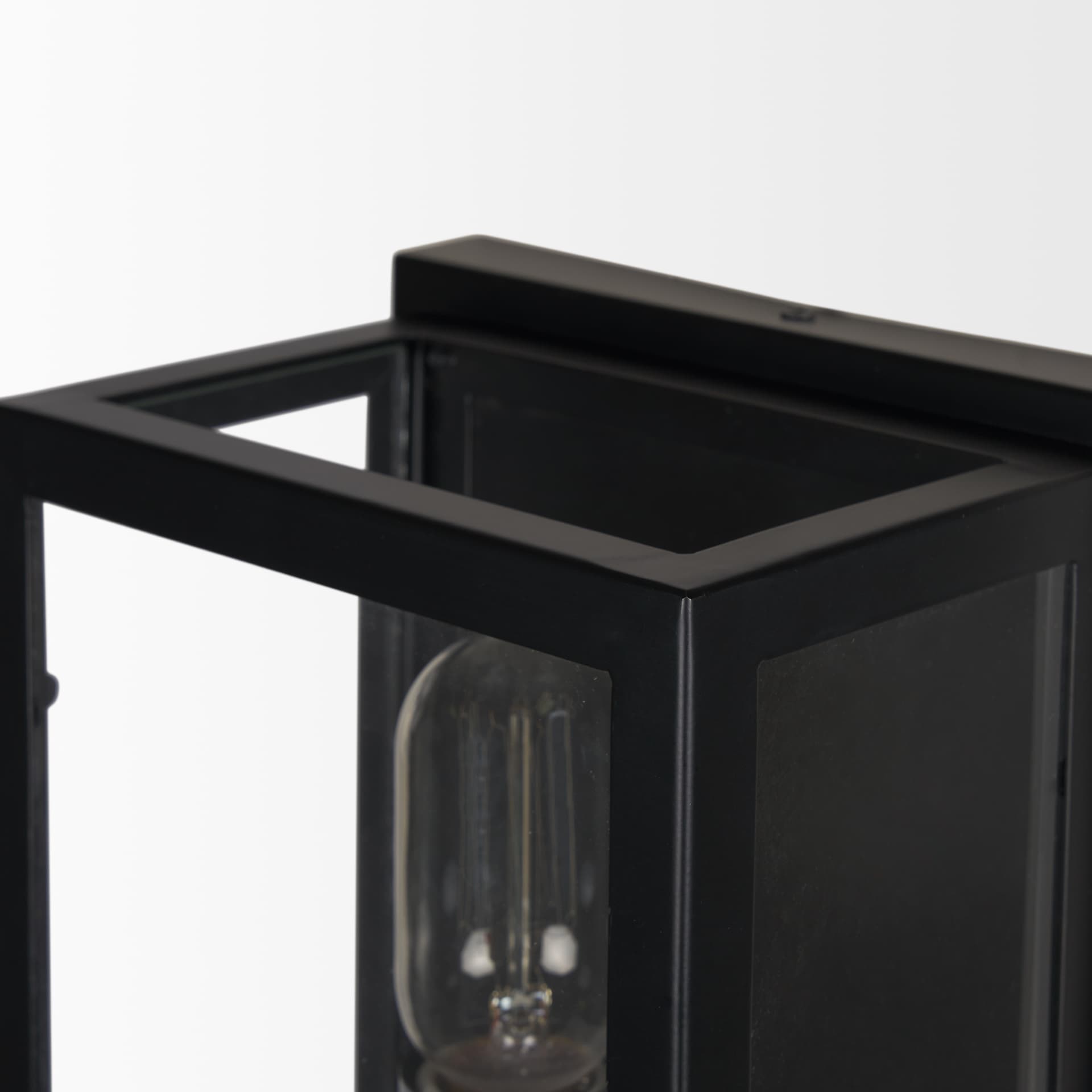 Cairn Matte Black Metal w/ Glass 1-Light Wall Sconce — product photograph