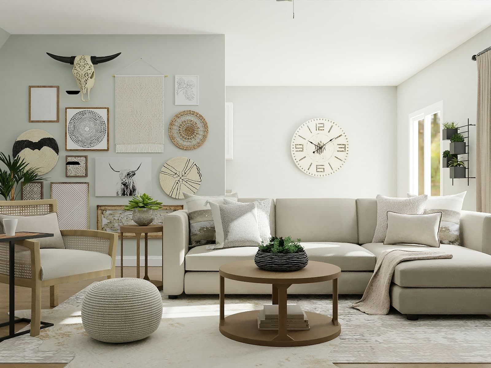 Bayview four-door oak sideboard against a plaster wall