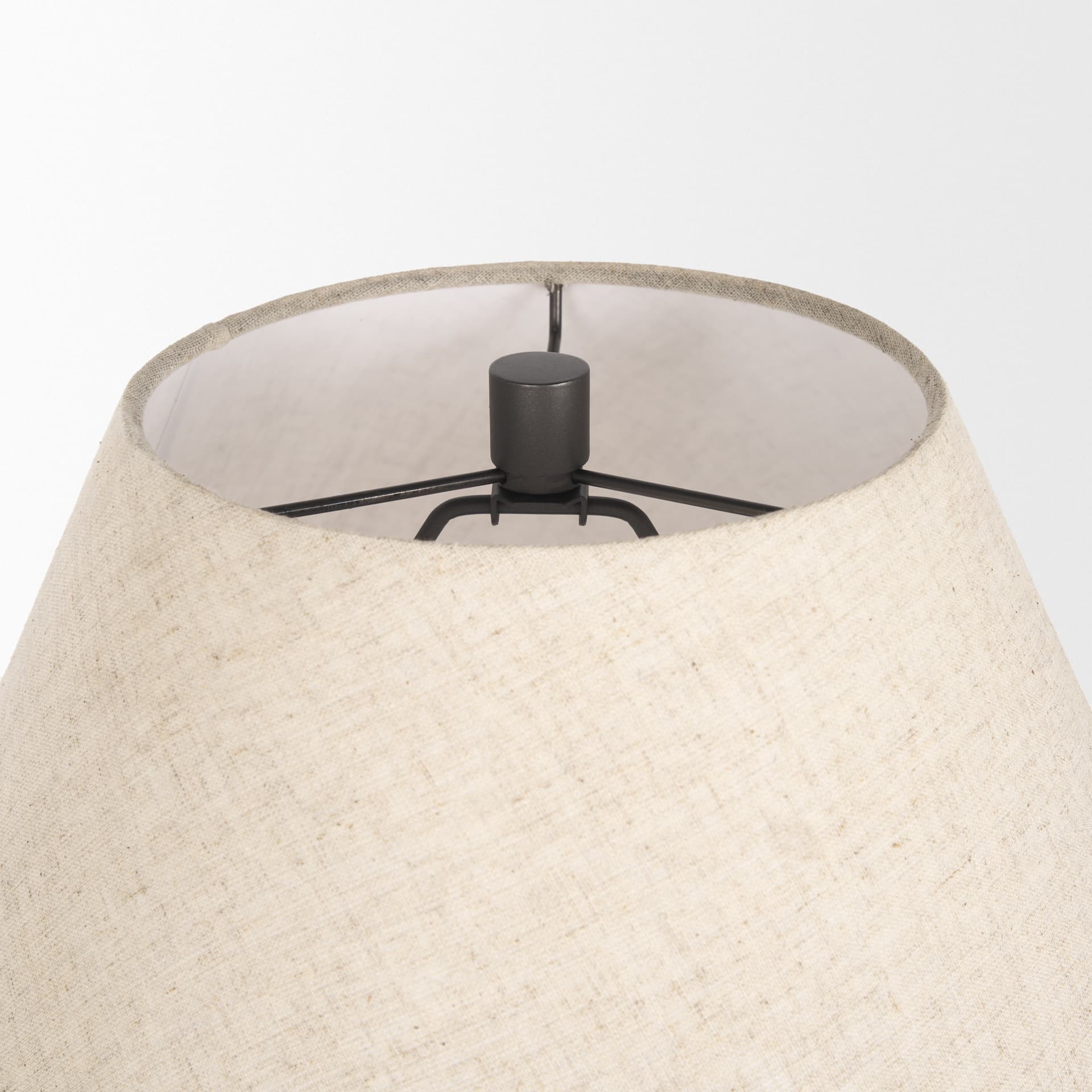 Salaah Black Brushed Metal w/ Beige Shade Table Lamp — product photograph