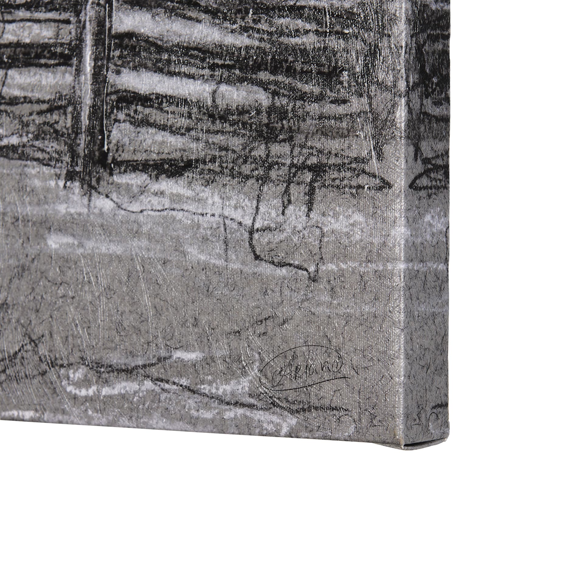 Farm view sketch II by Mercana Studio a Hand Embellished Textured Canvas — product photograph