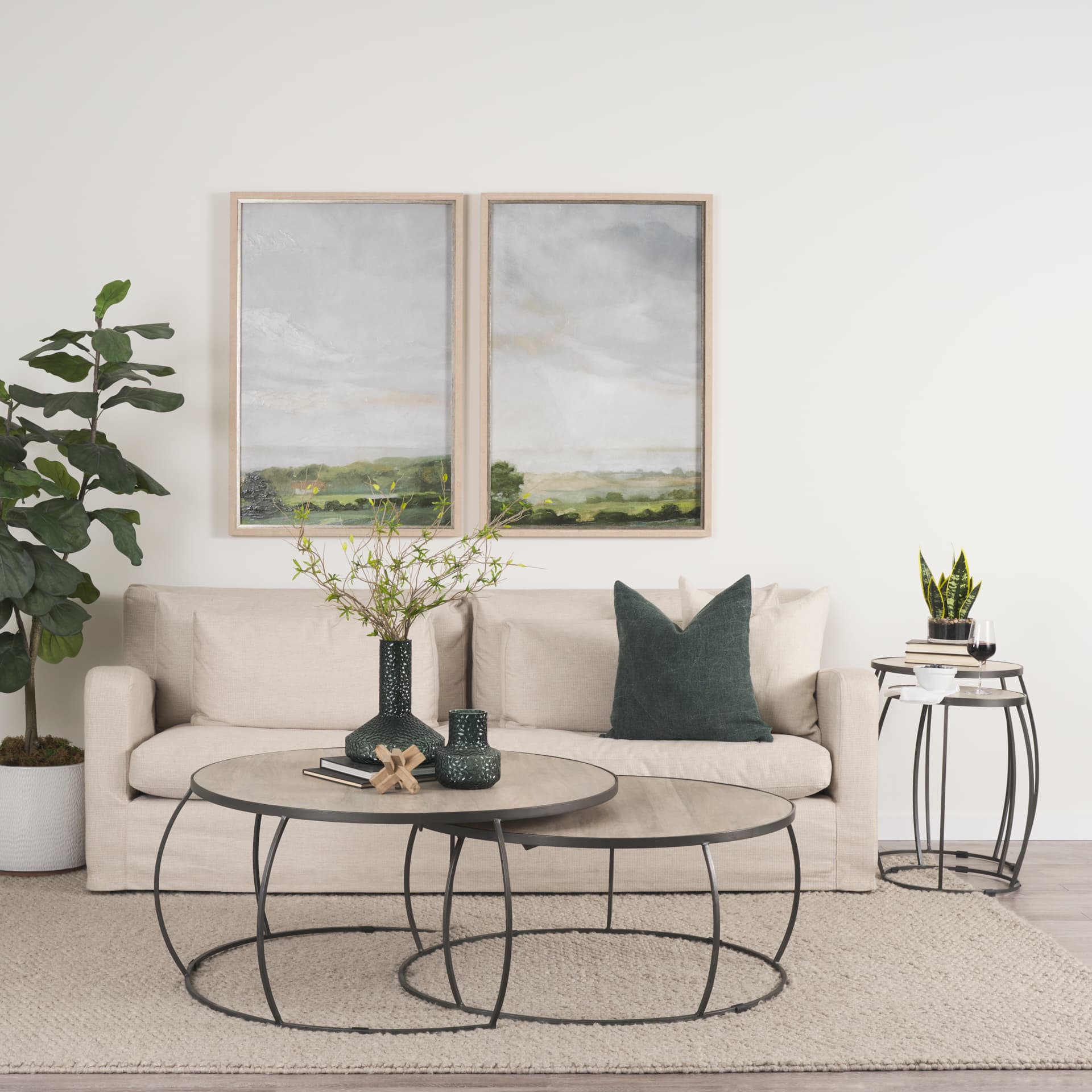 Soft Shadows II by Mercana Studio a Hand Embellished Textured Framed Art Print — in a styled room