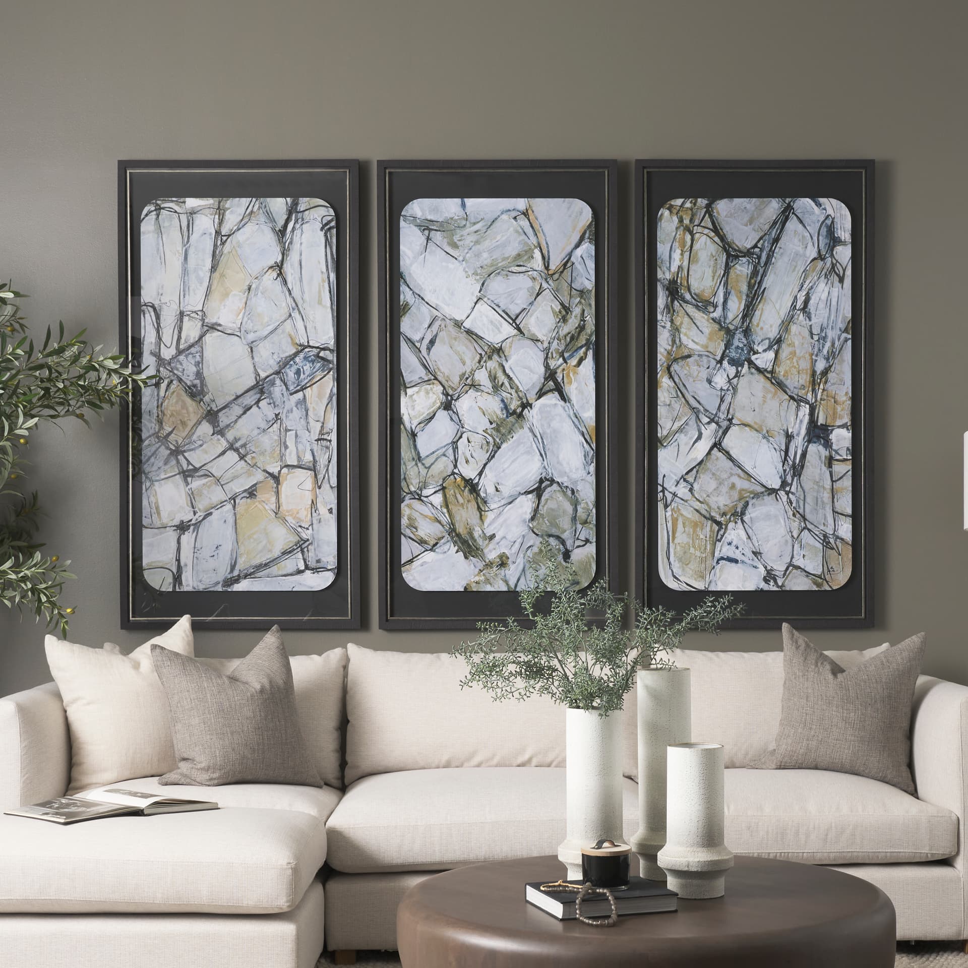Morning Light II by Mercana Studio a Hand Embellished Framed Art Print Matted under Glass — in a styled room