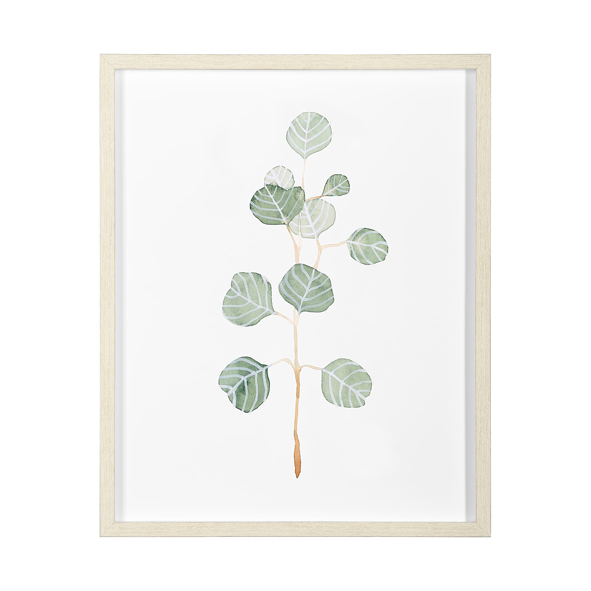 Soft Eucalyptus Branch II by Emma Scarvey Hand Embellished Framed Art Print Matted under Glass — product photograph