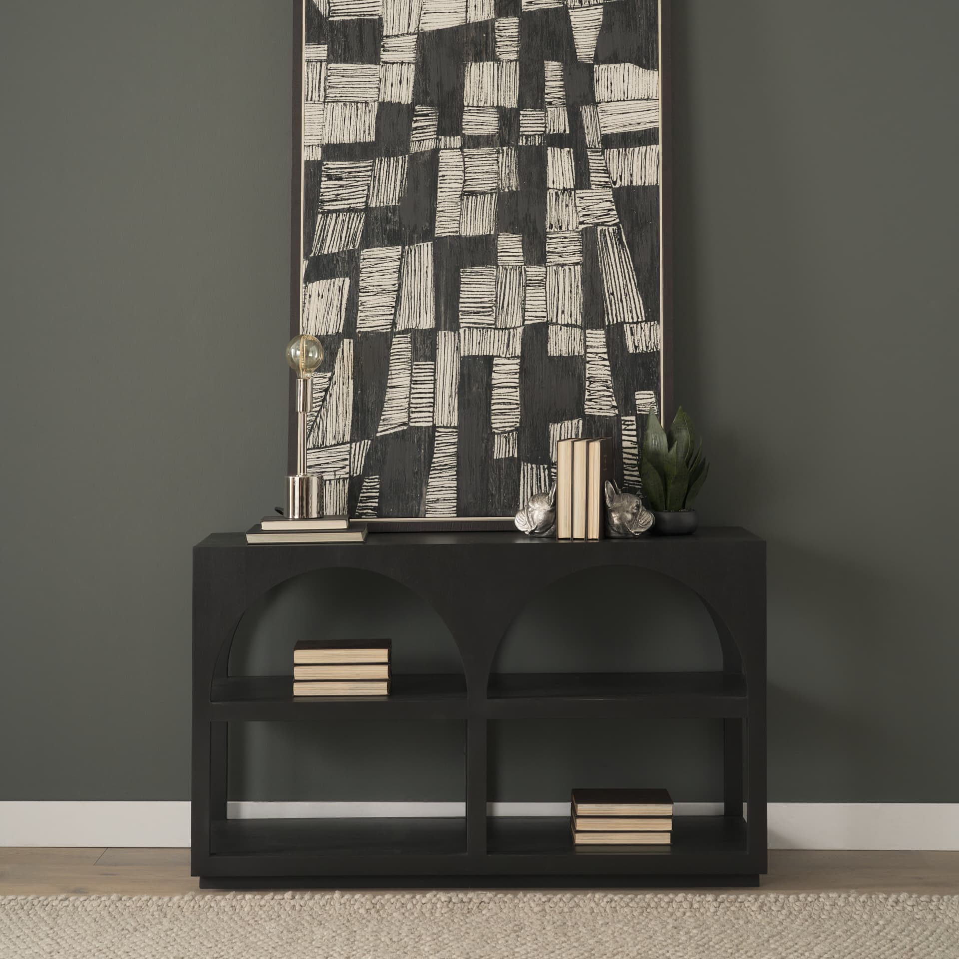 Mooney (17.5"H) Metallic-Silver Metal Shade-less Table Lamp — product photograph