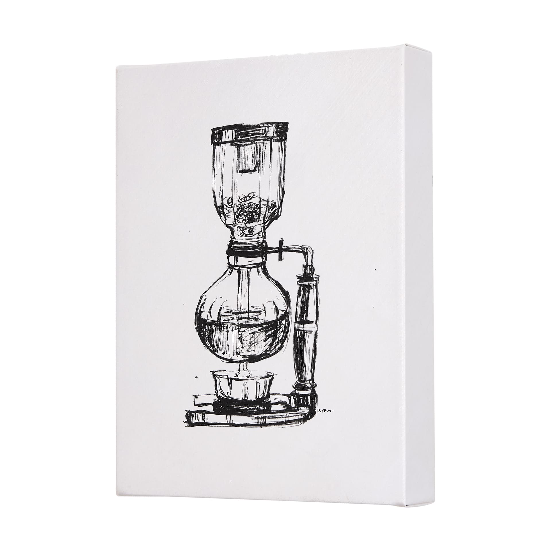 Siphon Coffee Maker by Mercana Studio a Hand Embellished Textured Canvas — product photograph