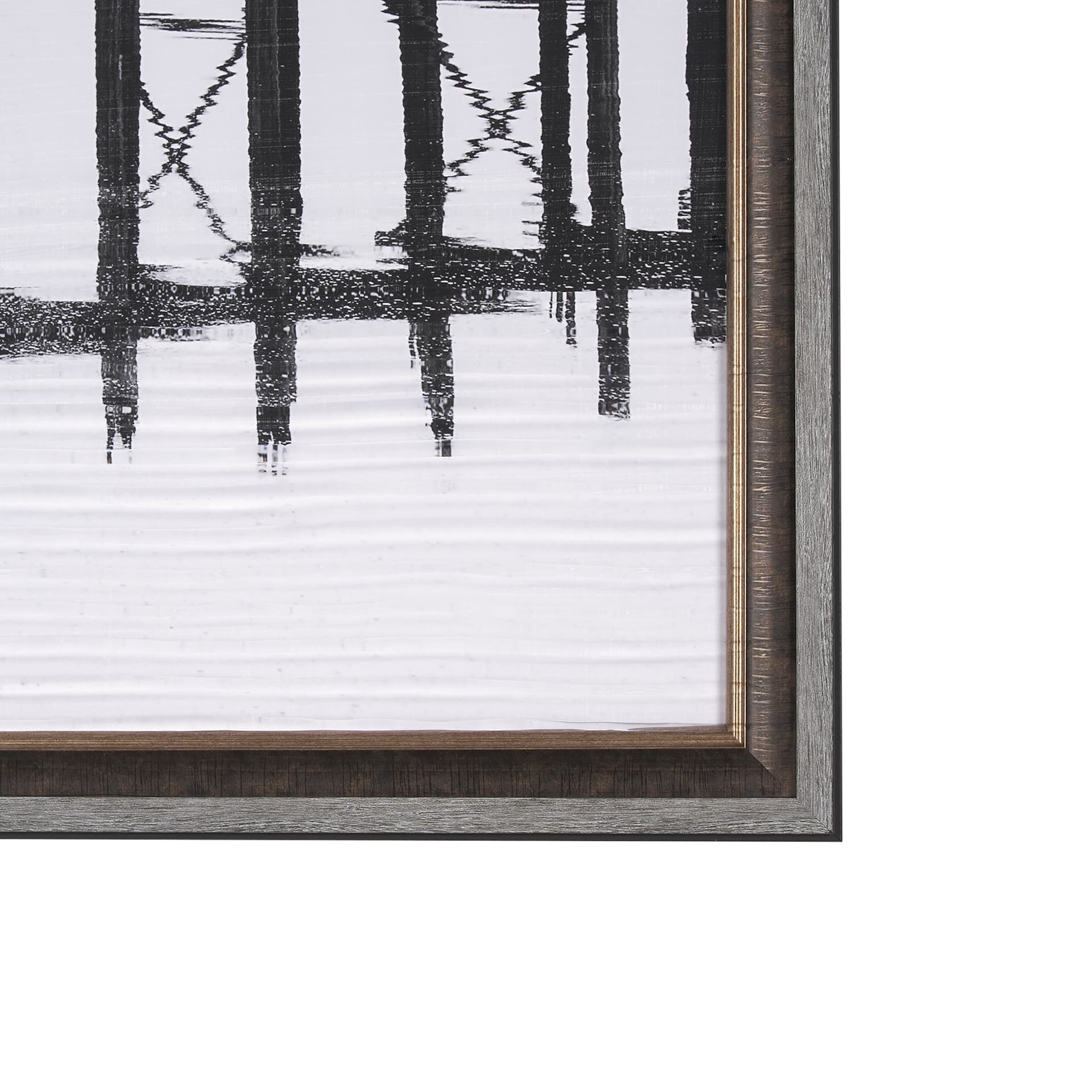 U Bein Bridge by Mercana Studio a Hand Embellished Textured Framed Photo Art Print Matted under Glas — product photograph