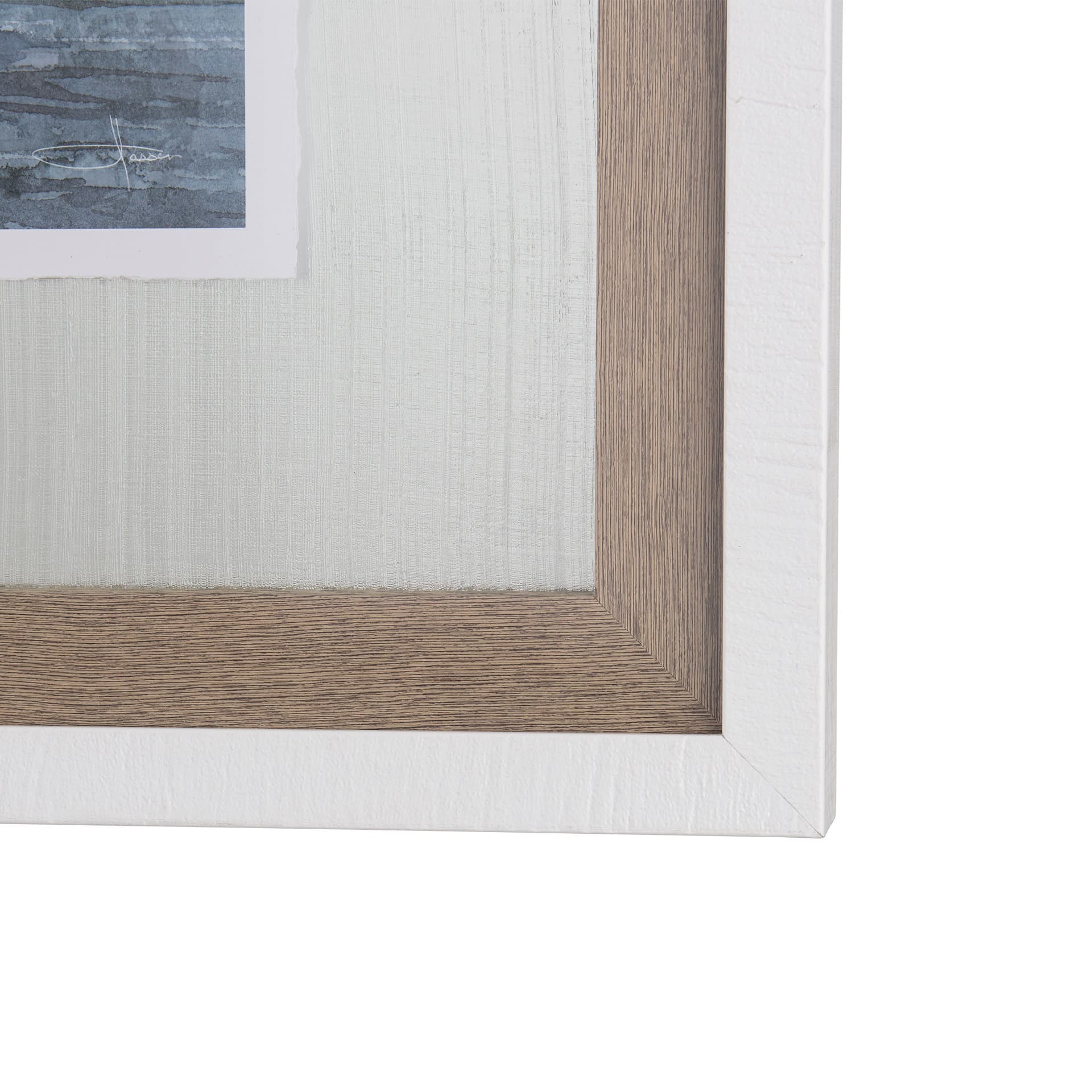 Icelandic Seascape by Jonathan Klassen Hand Embellished Textured Framed Art Print Matted under Glass — product photograph