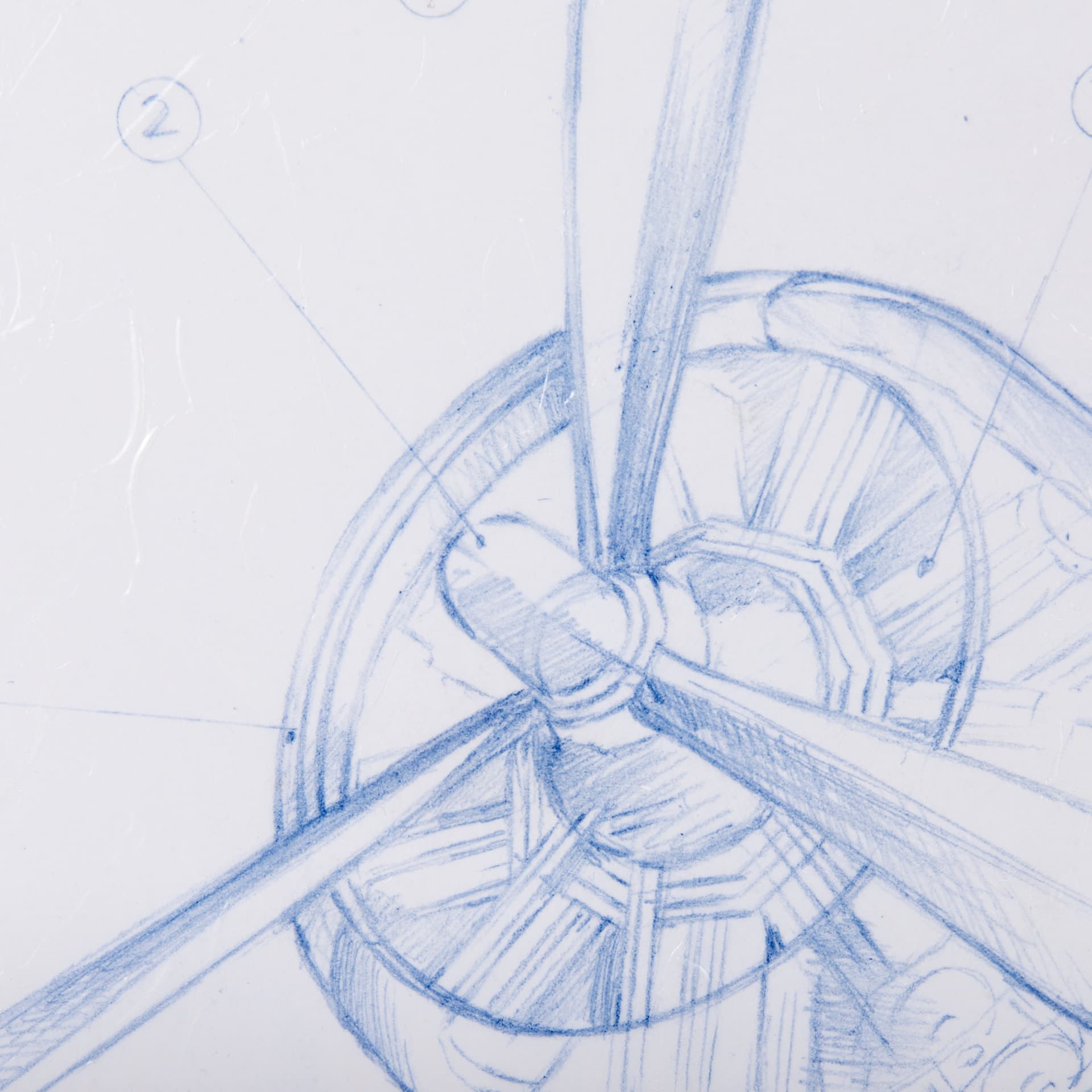 Airplane Mechanical Sketch II by Ethan Harper a Hand Embellished Textured Framed Art Print — product photograph
