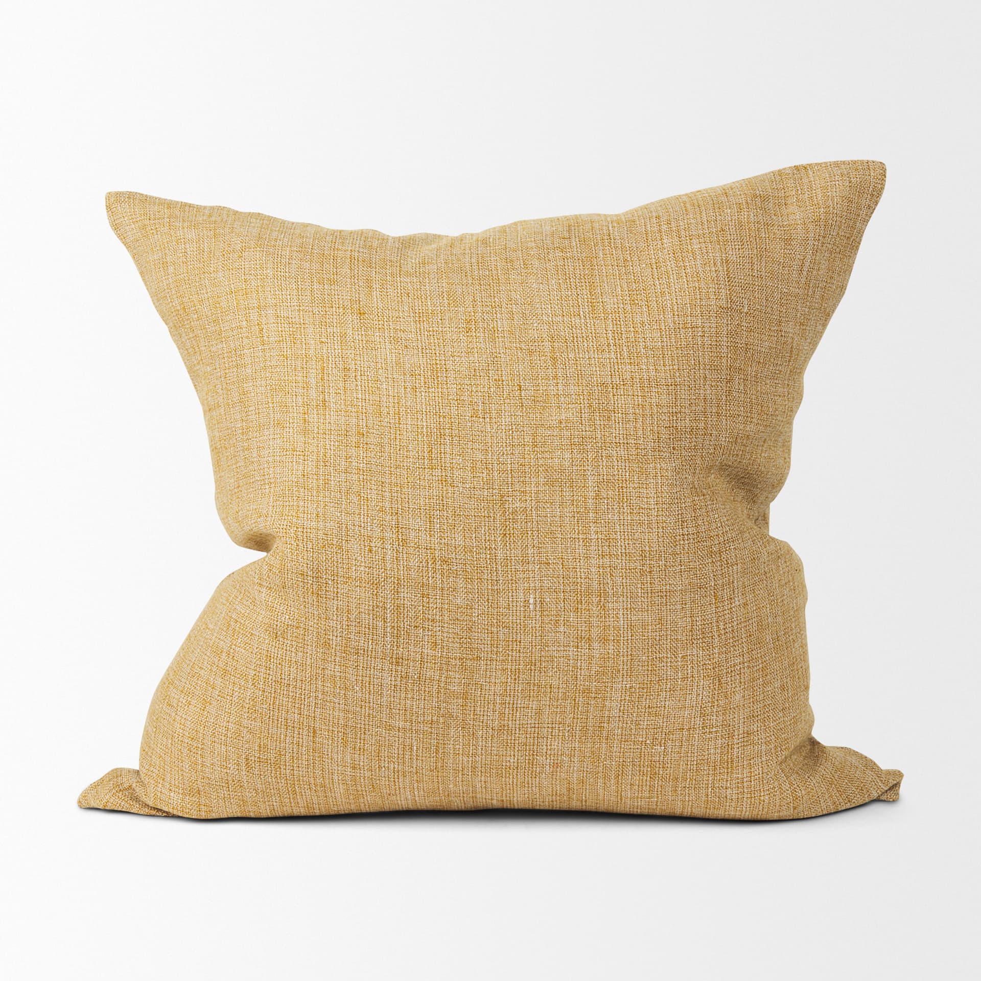 Jacklyn 22x22 Mustard Linen Square Decorative Pillow Cover — product photograph