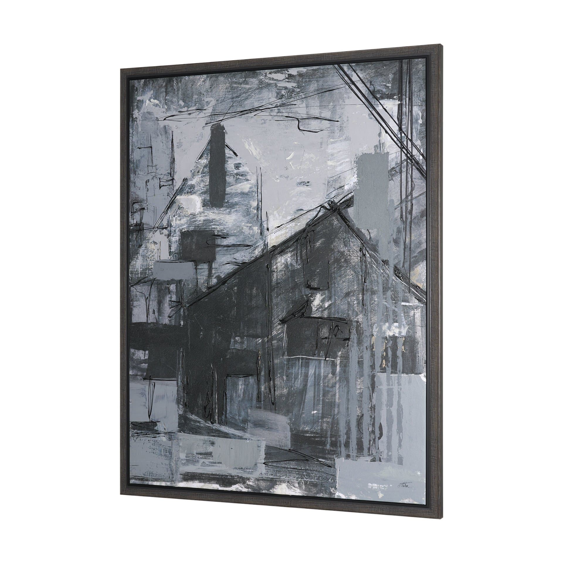 Community 1A by Mercana Studio Hand-Embellished Textured Framed Canvas Artwork — product photograph