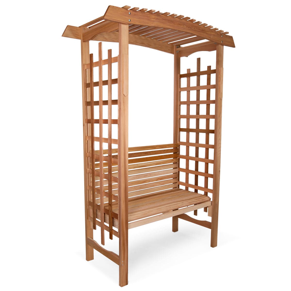 5-Ft Cedar Garden Arbor with Bench Seat — product photograph