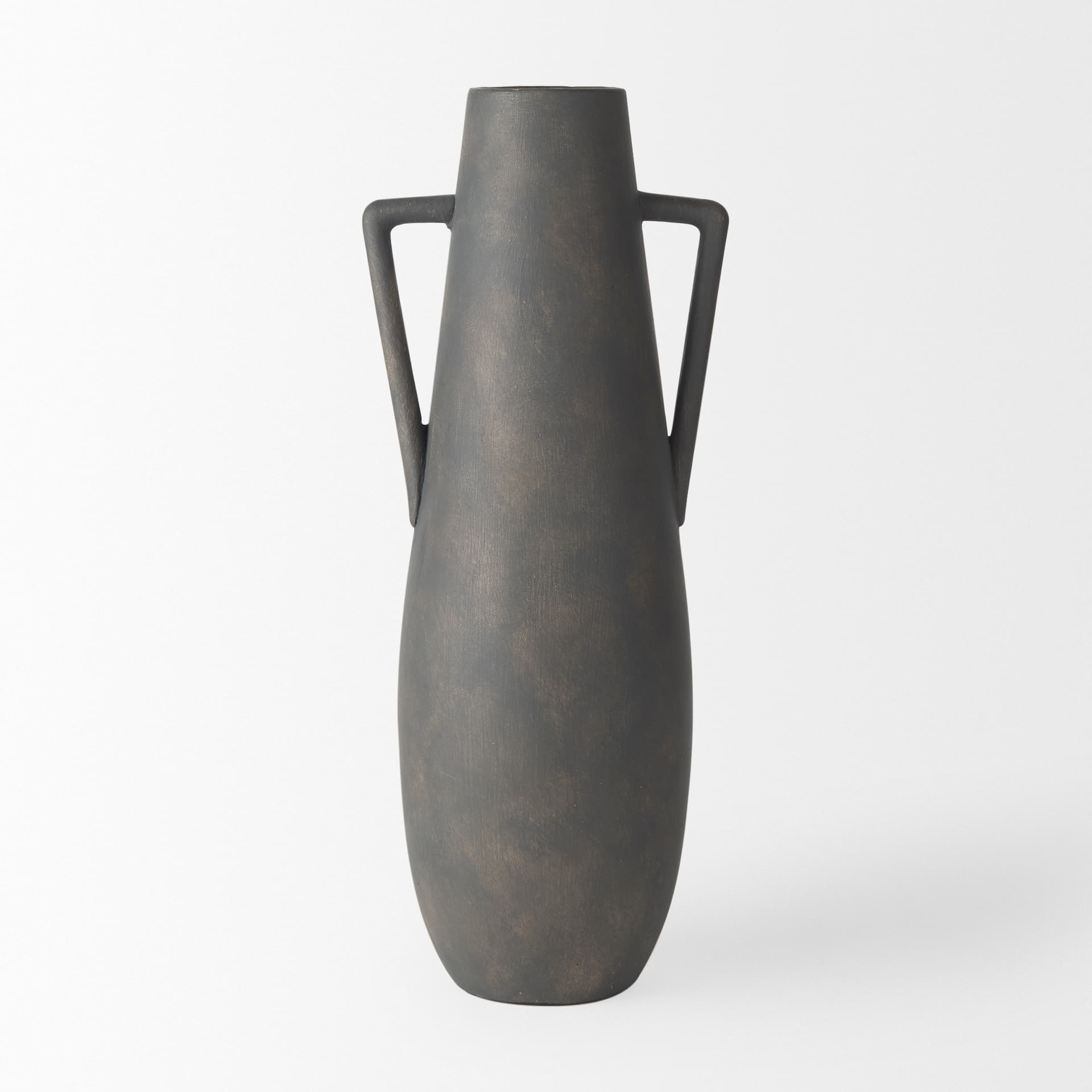 Kilian Tall Matte Brown-Gray Double Ear Vase — product photograph