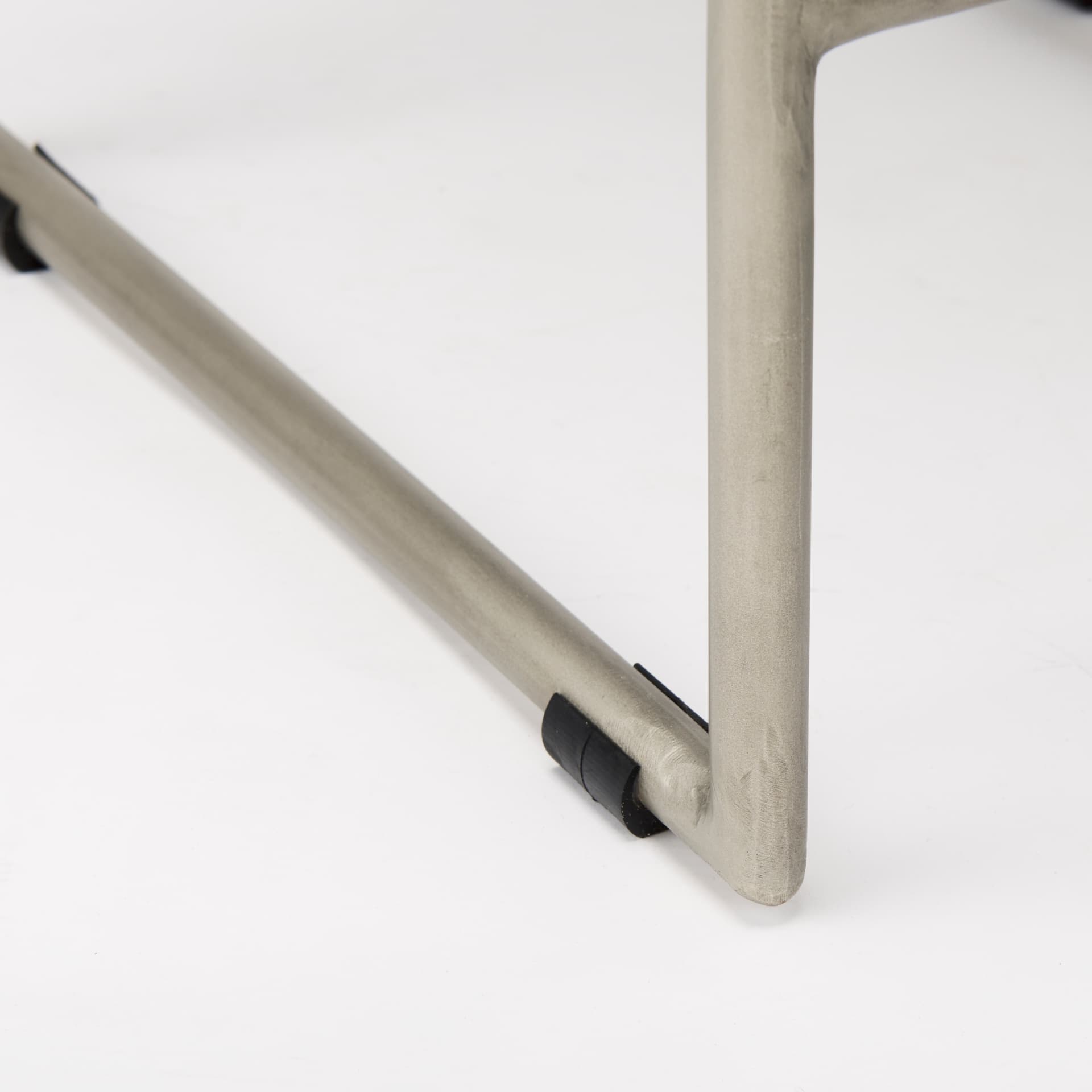 Givens Low Back 26in Seat Counter Stool | Brown Wood w/ Silver Metal — product photograph
