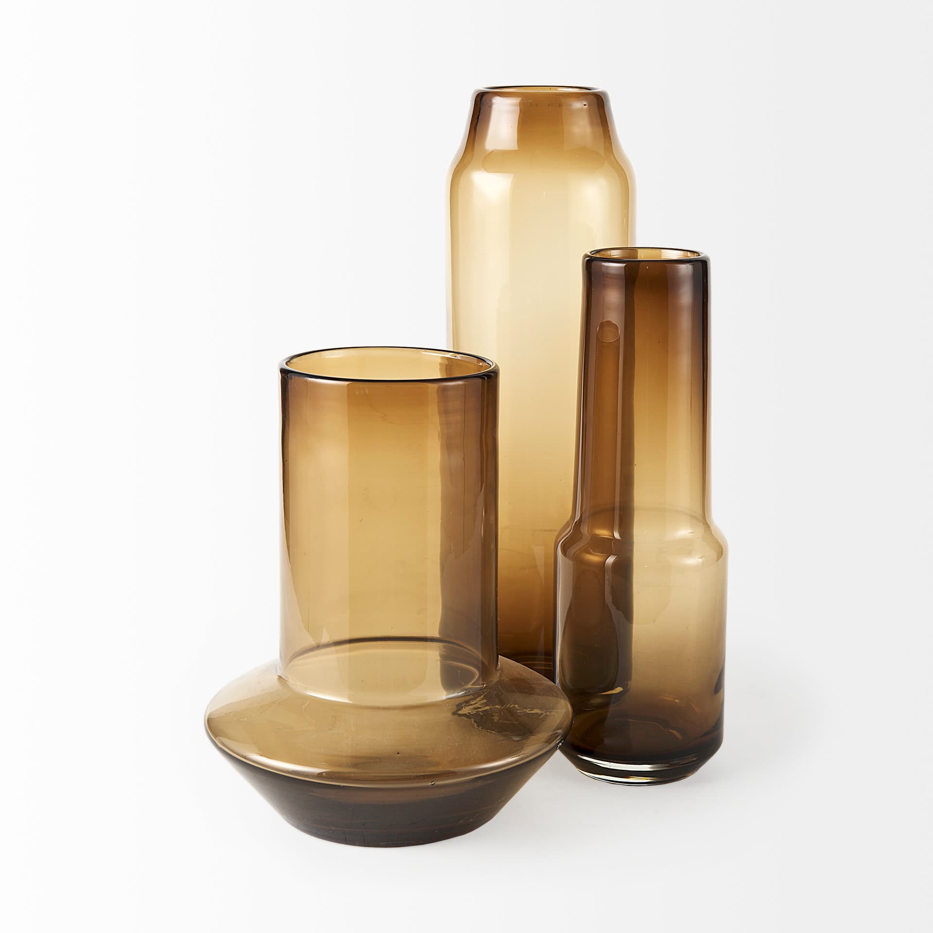 Amrita 4.1L x 4.1W x 11.9H Golden Brown Glass Vase — product photograph