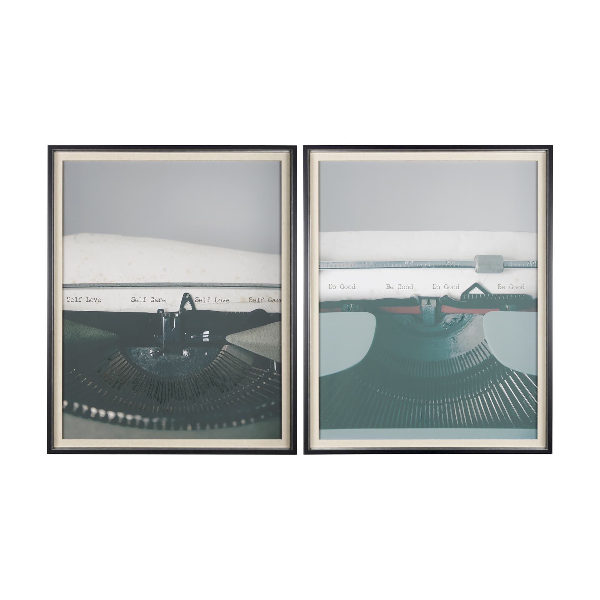 Typewriter Notes Good by Mercana Studio Hand Embellished Textured Framed Photo Art Print Matted unde — product photograph