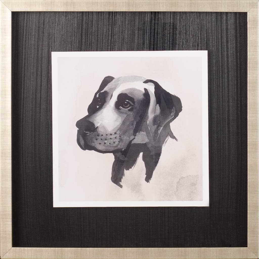 Small Inked Dogs I by Grace Popp a Hand Embellished Textured Framed Art Print Matted under Glass — product photograph