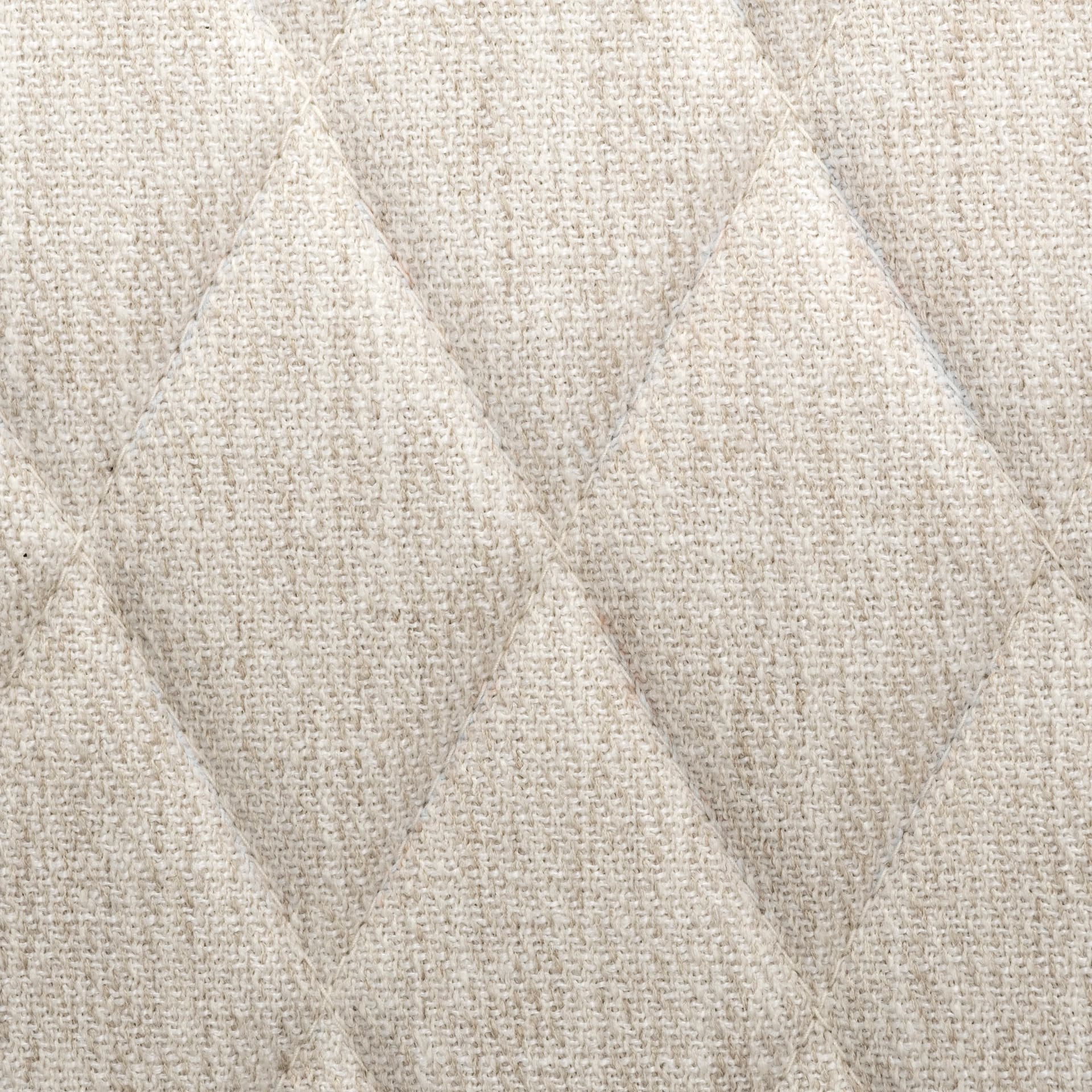 David Solid Back Dining Side Chair | Tuffed Cream Fabric w/ Brown Wood — product photograph