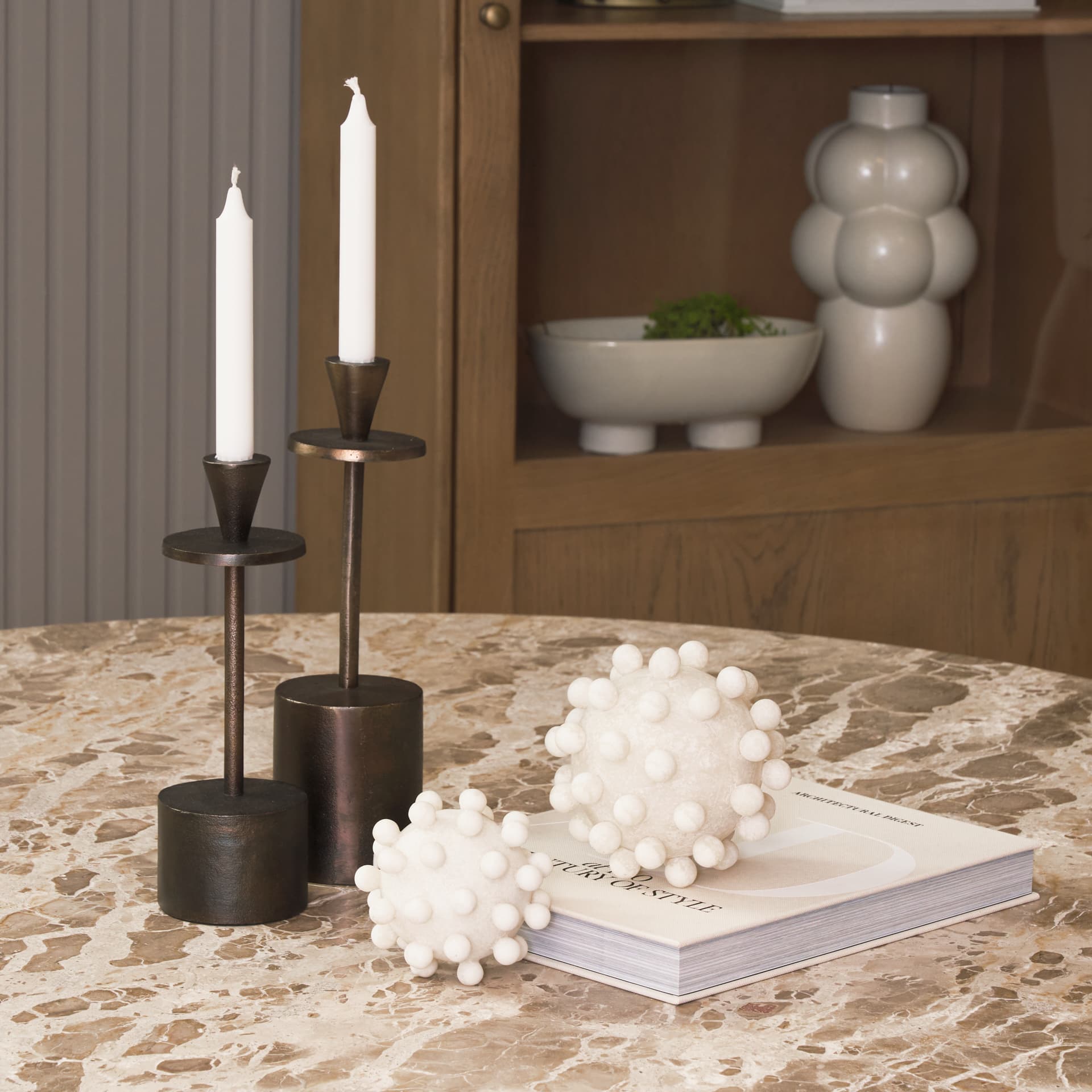 Malo 5.9L x 5.9W x 5.9H Cream Resin Large Sphere Decorative Object — product photograph