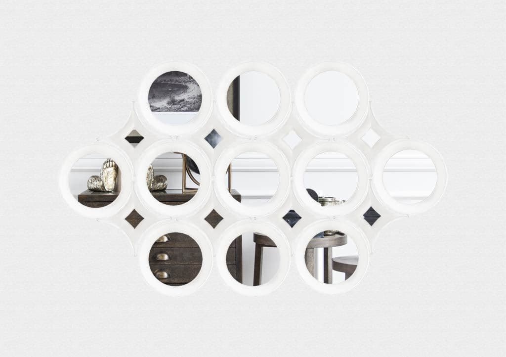Amphion 16.5x16.5 Star Whitewashed Wood Frame Mirror — product photograph