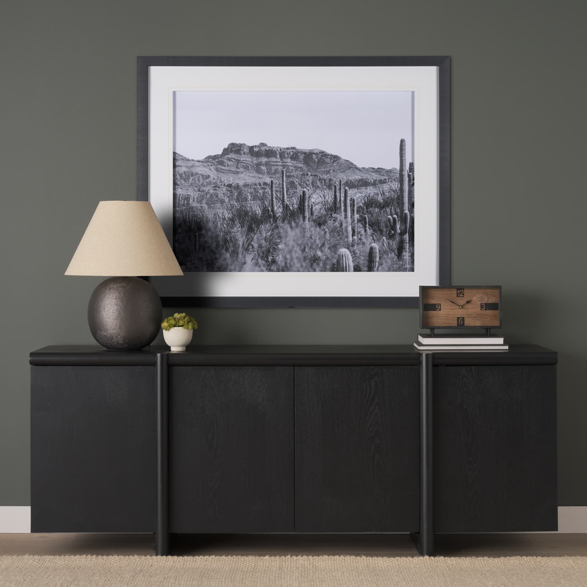 American Borderlands by Nathan Larson Hand Embelished Textured Framed Photo Art Print Matted under G — in a styled room