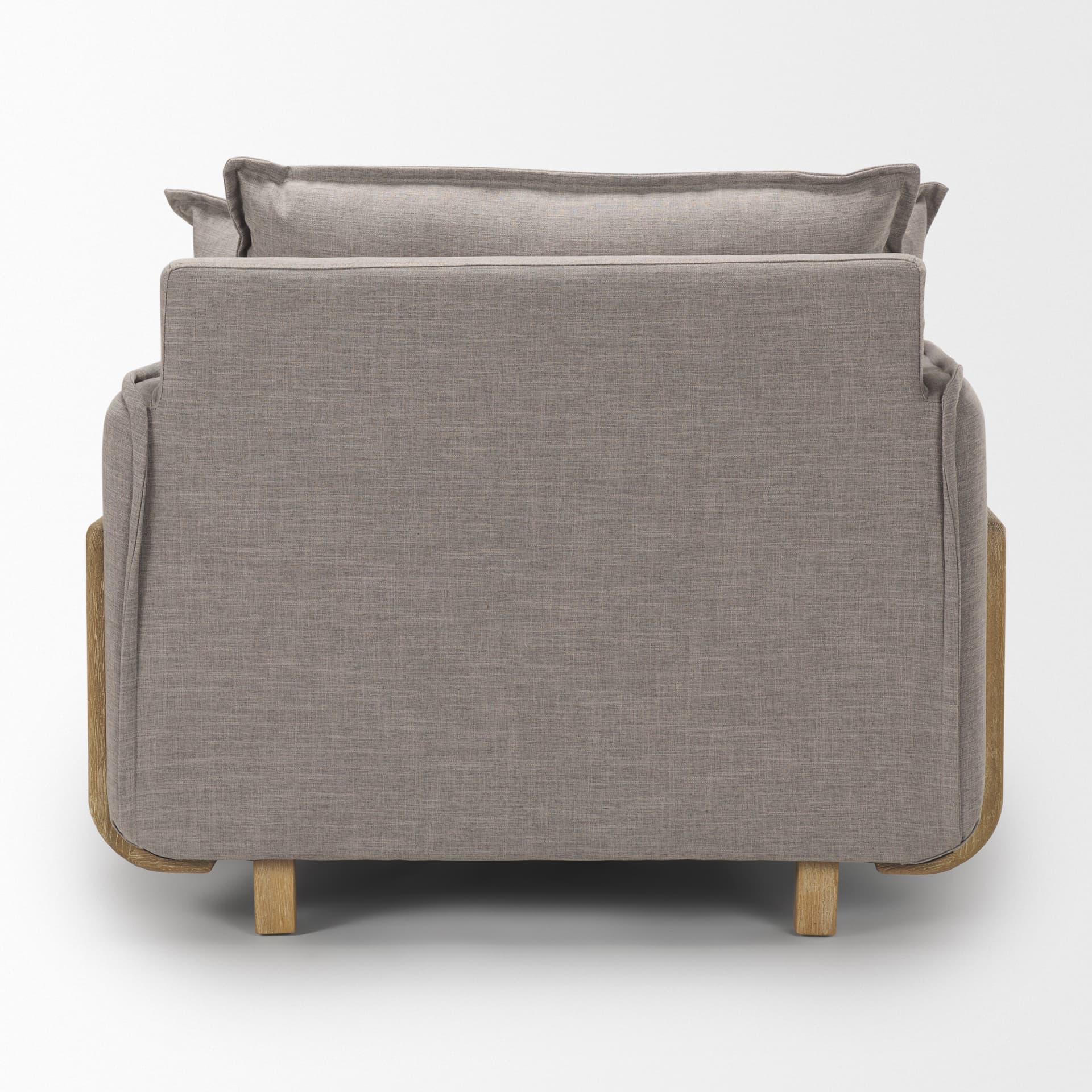 Roy II Flint Gray Upholstered and Brown Wood Frame Arm Chair — product photograph