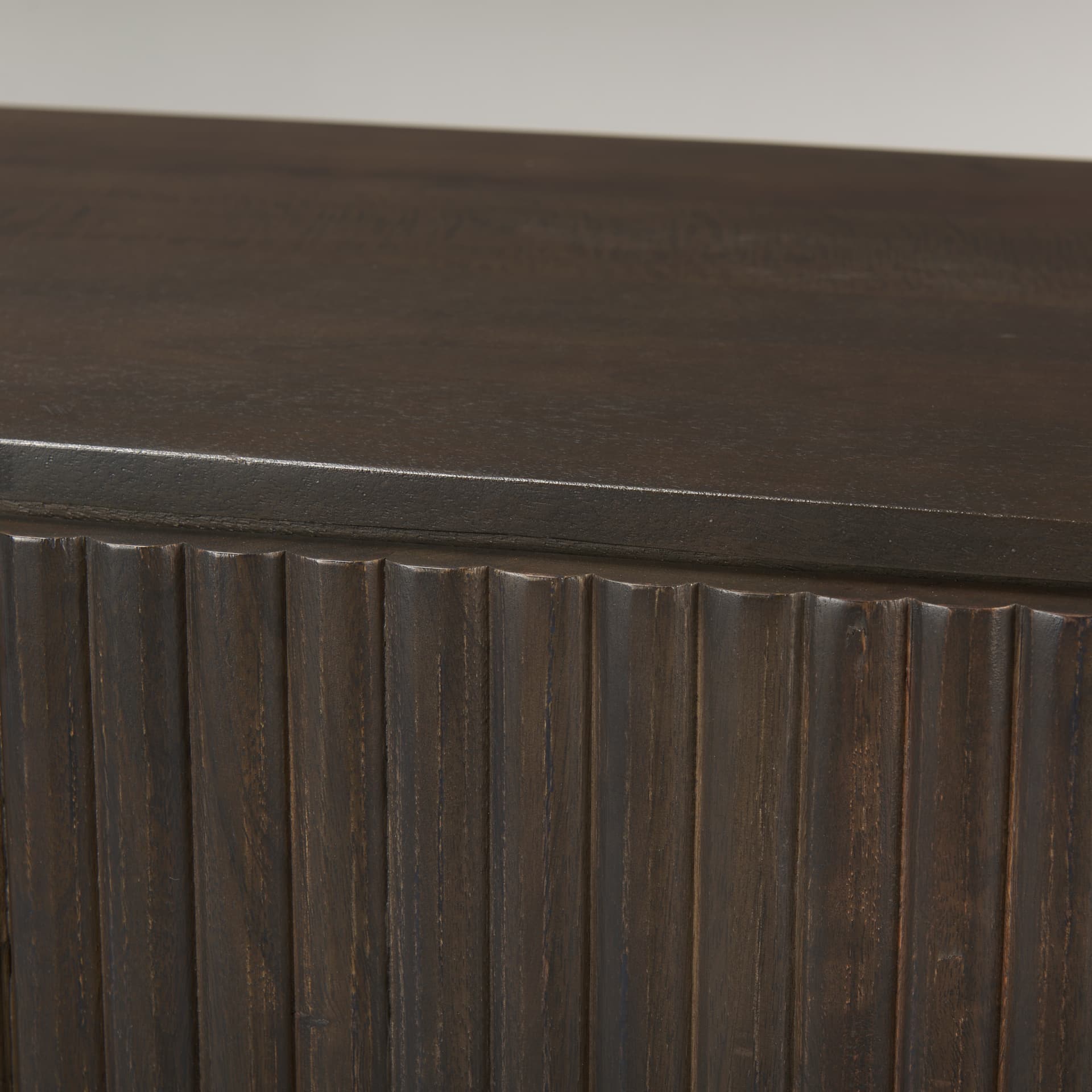 Terra 72L x 18W x 32H Dark Brown Wood Fluted Sideboard — product photograph
