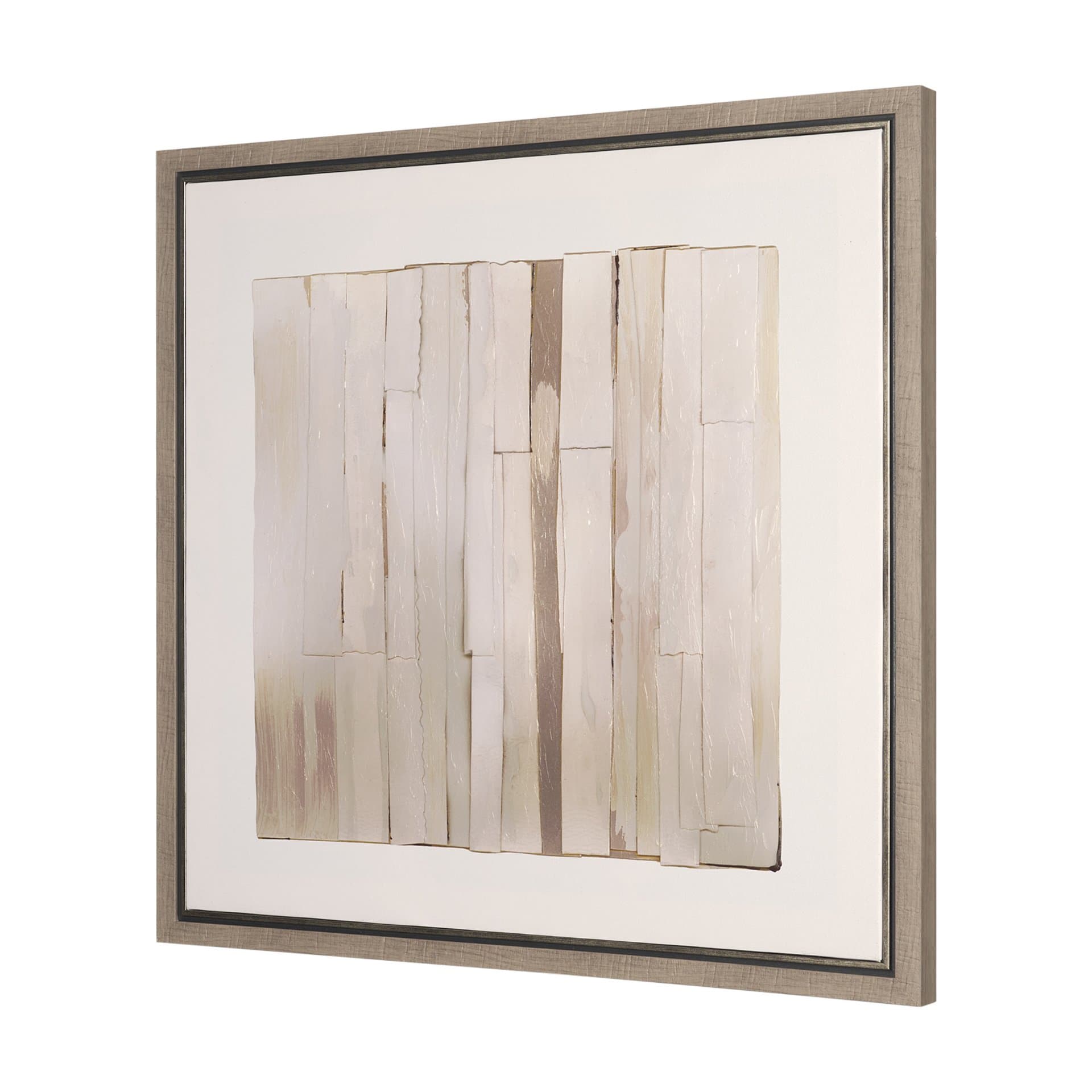 Glazed Echoes White I by Cartissi Hand-Embellished Textured Framed Canvas Artwork — product photograph