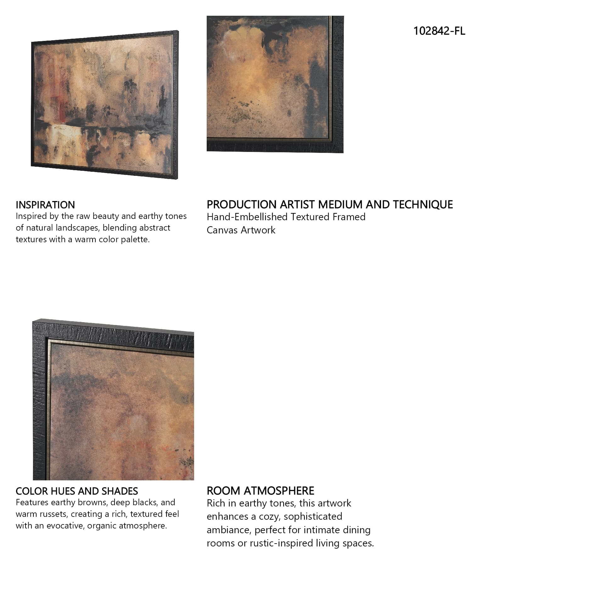 Give or Take by Ira Havuka Hand-Embellished Textured Framed Canvas Artwork — in a styled room