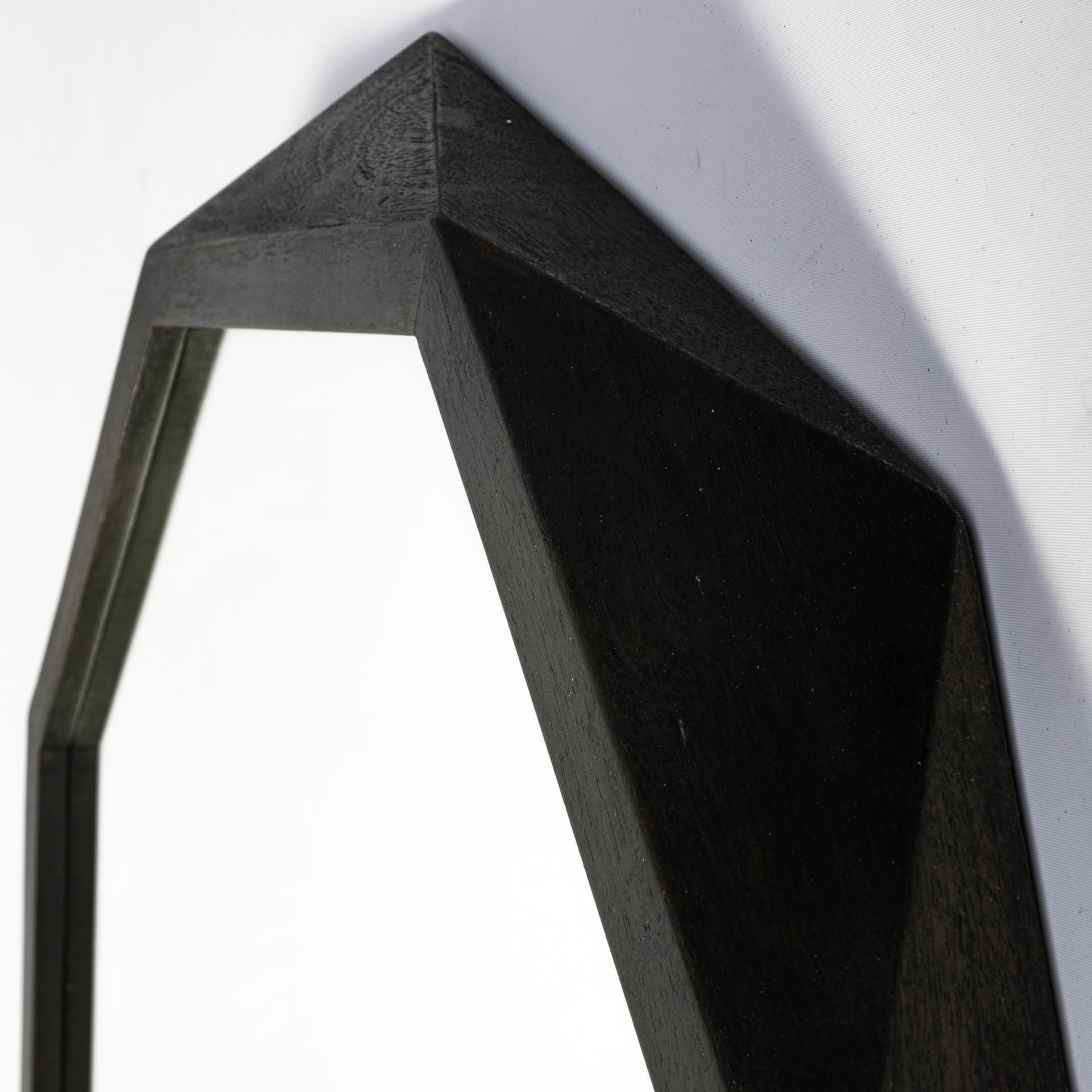 Aramis II 41L x 41H Octagon Black Wood Frame Wall Mirror — product photograph